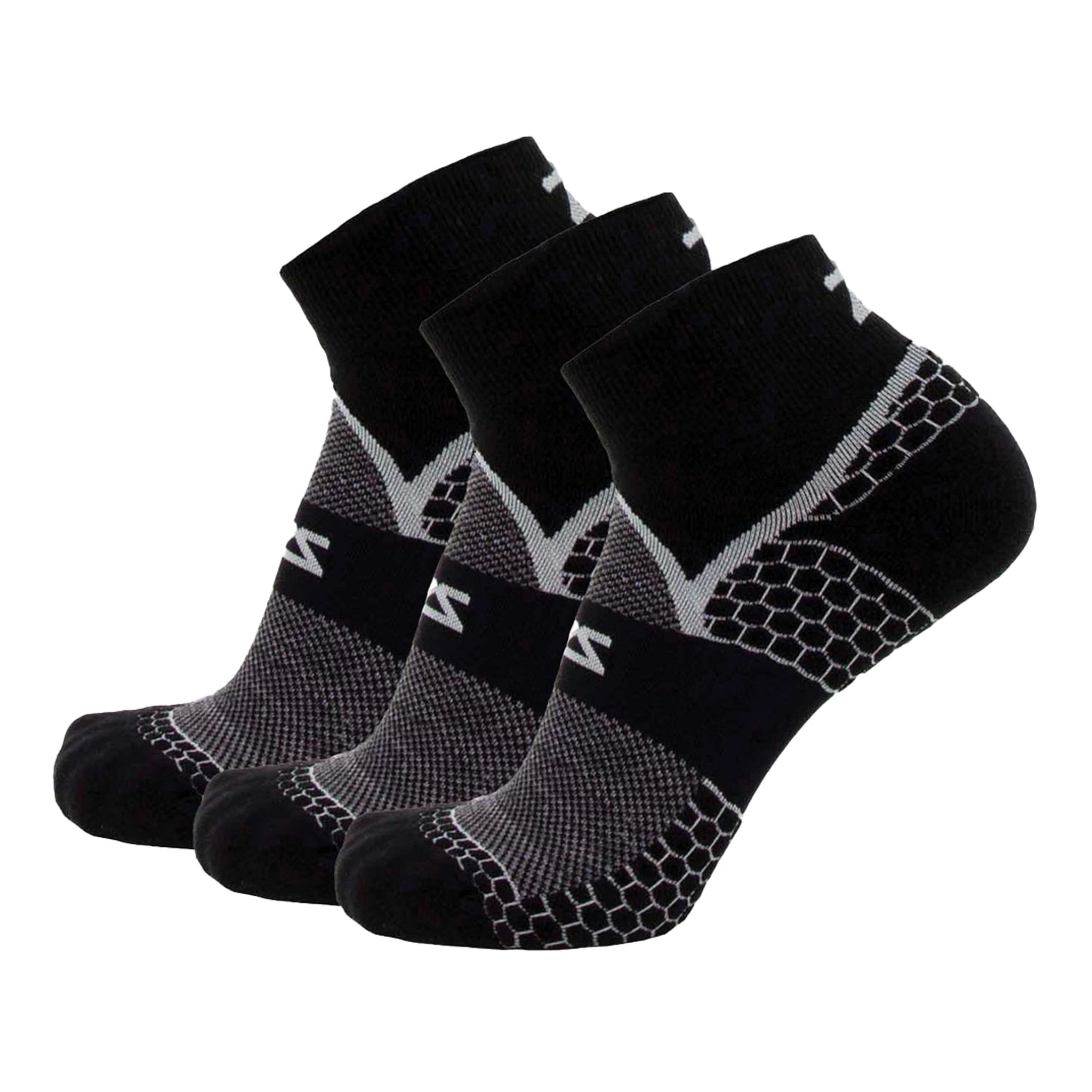 Zensah Zensah Grit 2.0 Quarter Running Socks 3 Pairs - Charcoal, Size: L | Accessories - Road Runner Sports - $47.99 at Road Runner Sports
