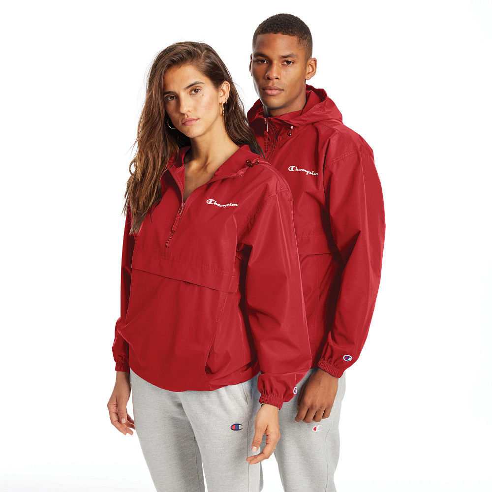 Champion packable hot sale jacket red