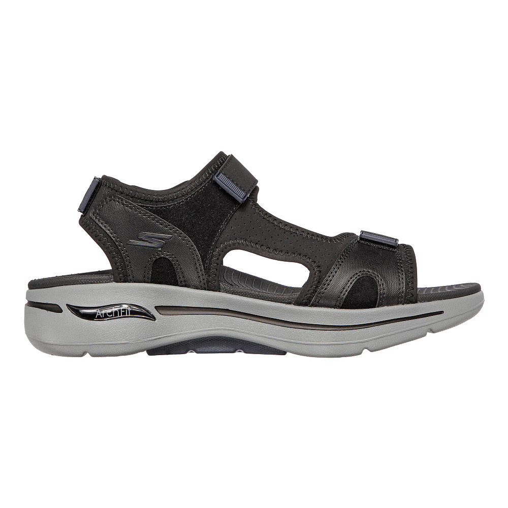 skechers go walk arch fit mission mens size 11 shoes black slingback sandals Skechers Go Walk Arch Fit Mission Cushioned Strap Sandals  main image 2