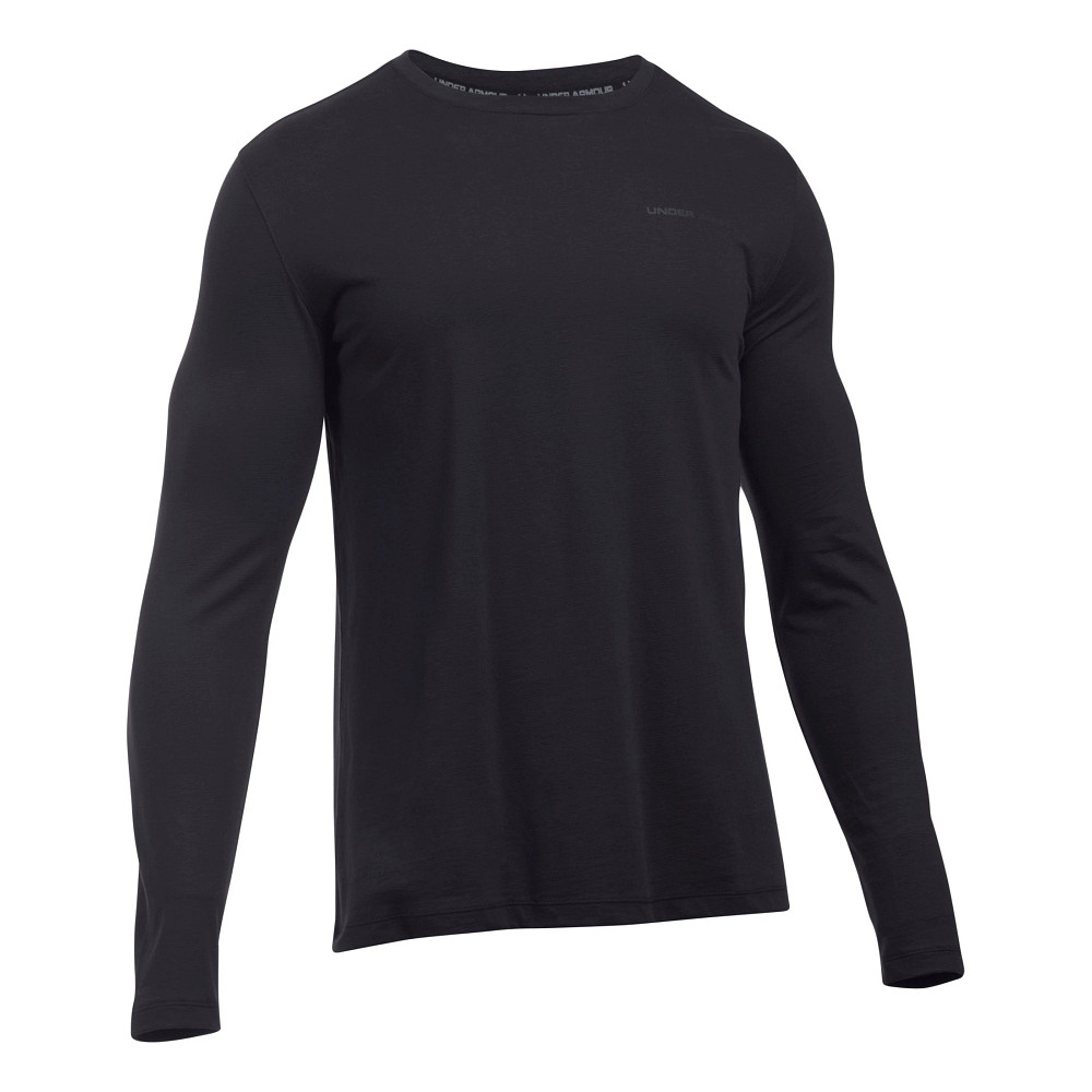 Under Armour charged cotton long sleeve t-shirt in black