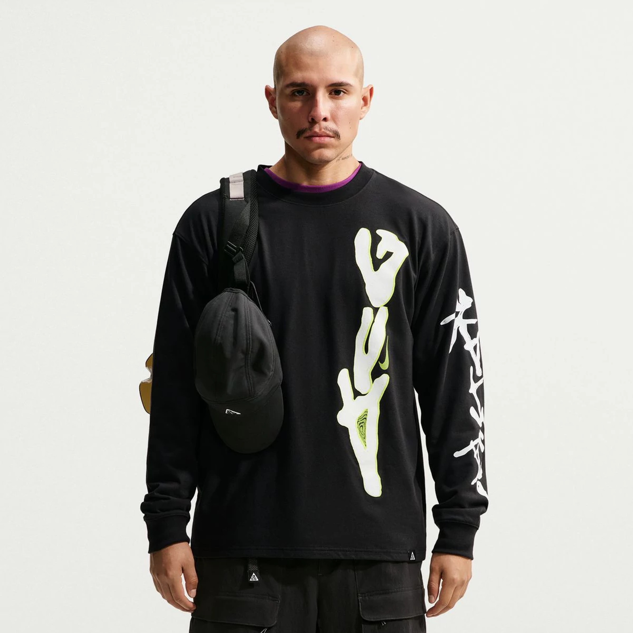Men's Nike ACG Dri-Fit Loose Long Sleeve Tee - Black, Size: L | Apparel - Road Runner Sports