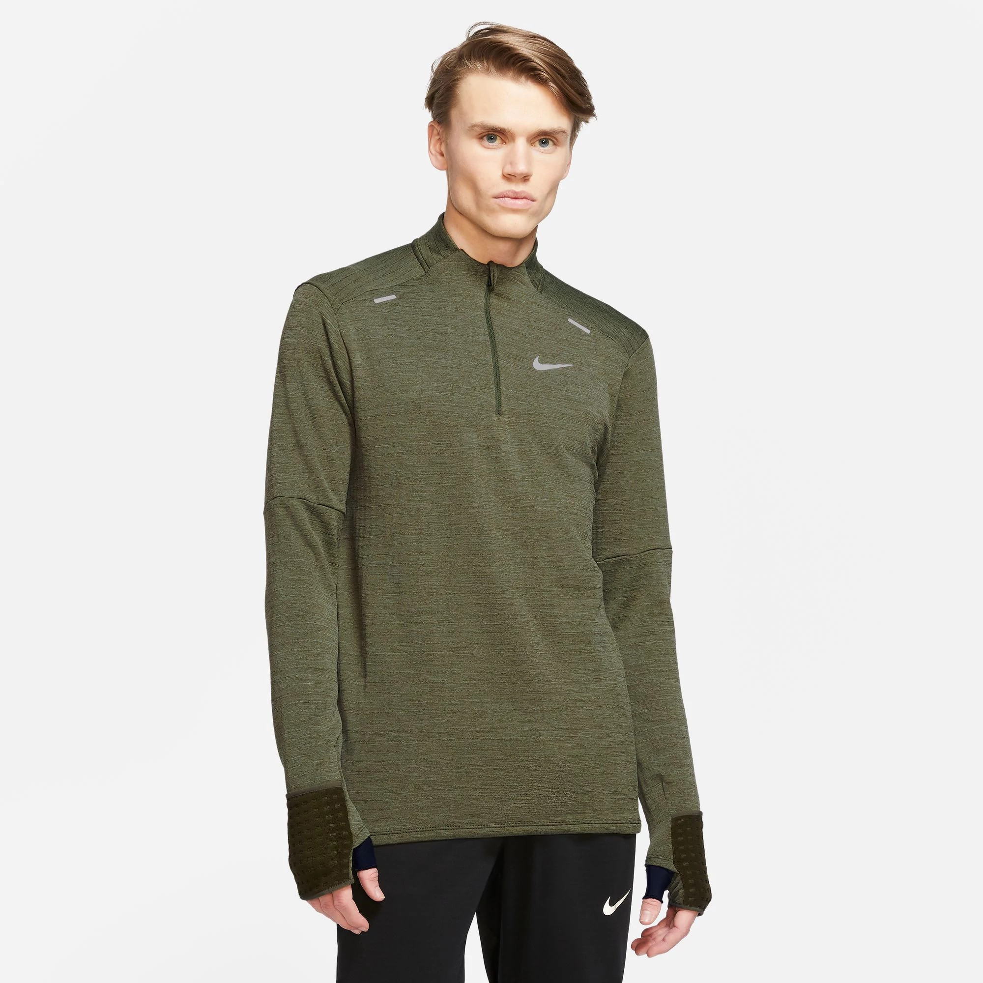 Mens Nike Therma-FIT Repel Element Long Sleeve Zip Technical Tops