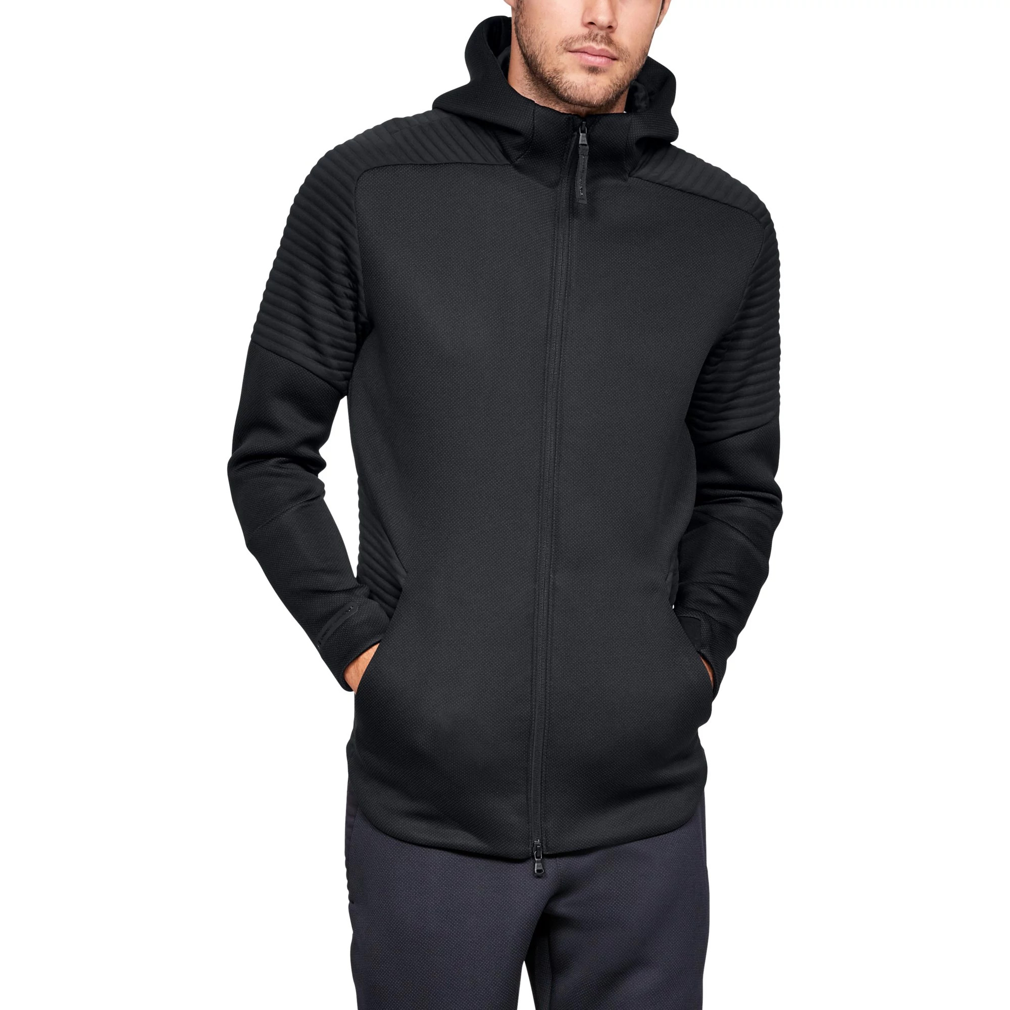 sweatshirt Under Armour Unstoppable Fleece Zip - Black - men´s 