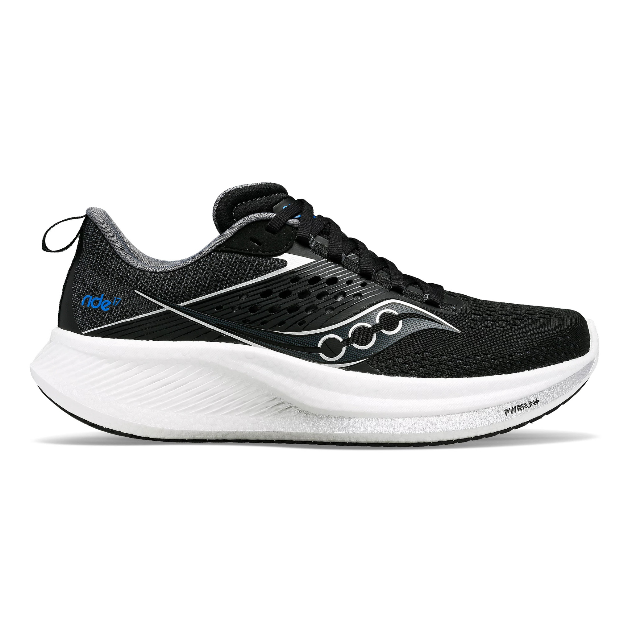 Men's Saucony Ride 17 - Black / White, Size: 8, Medium | Footwear - Road Runner Sports