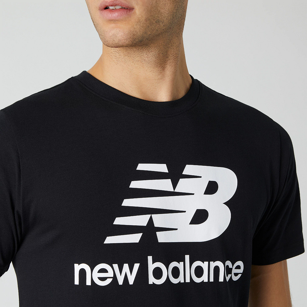 Mens New Balance Essentials Stacked Logo Tee Short Sleeve