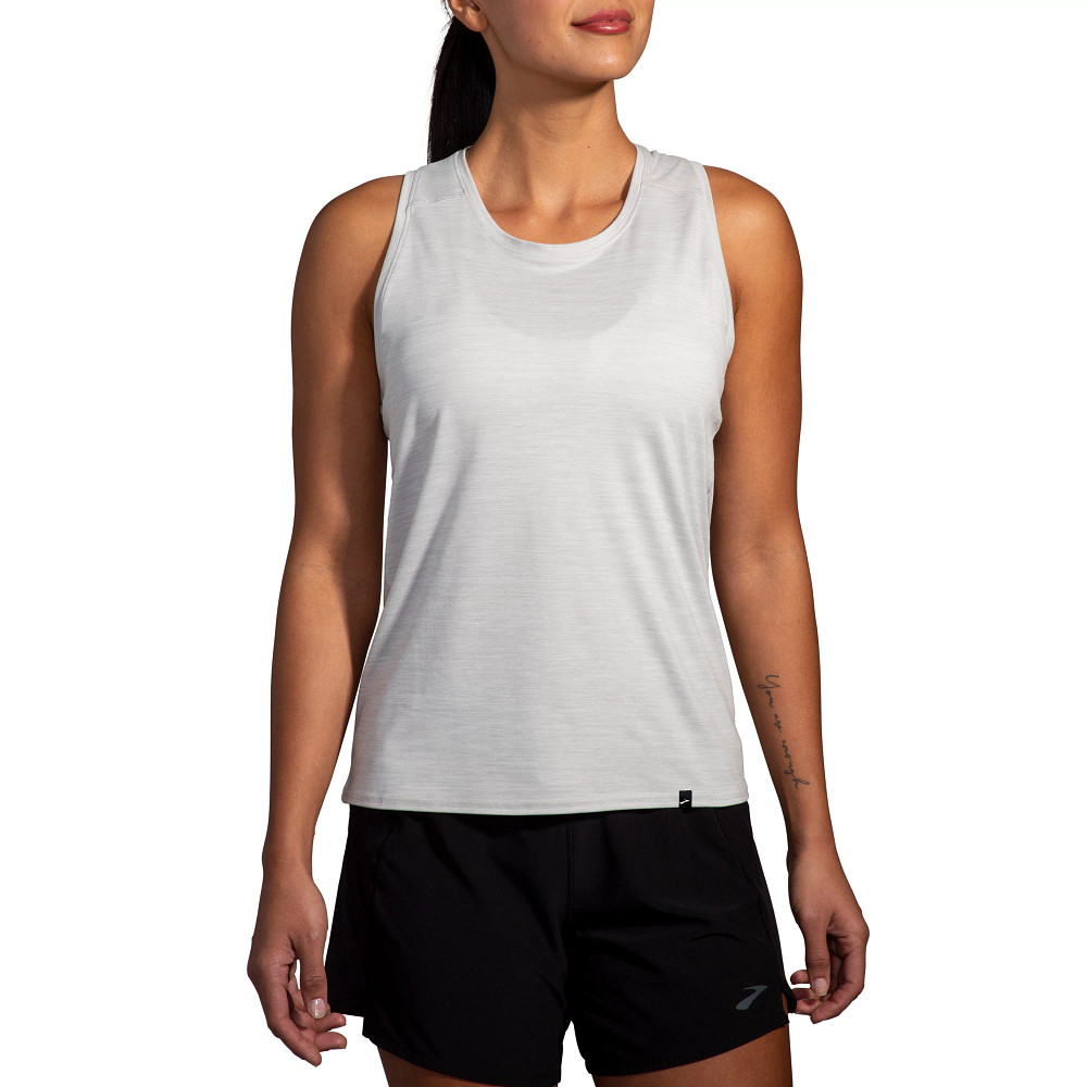 ブルックス Brooks Luxe Tank レディース シャツ トップス Heather Deep Black Amazon.com: Brooks Luxe Short Sleeve Heather Deep Black XS