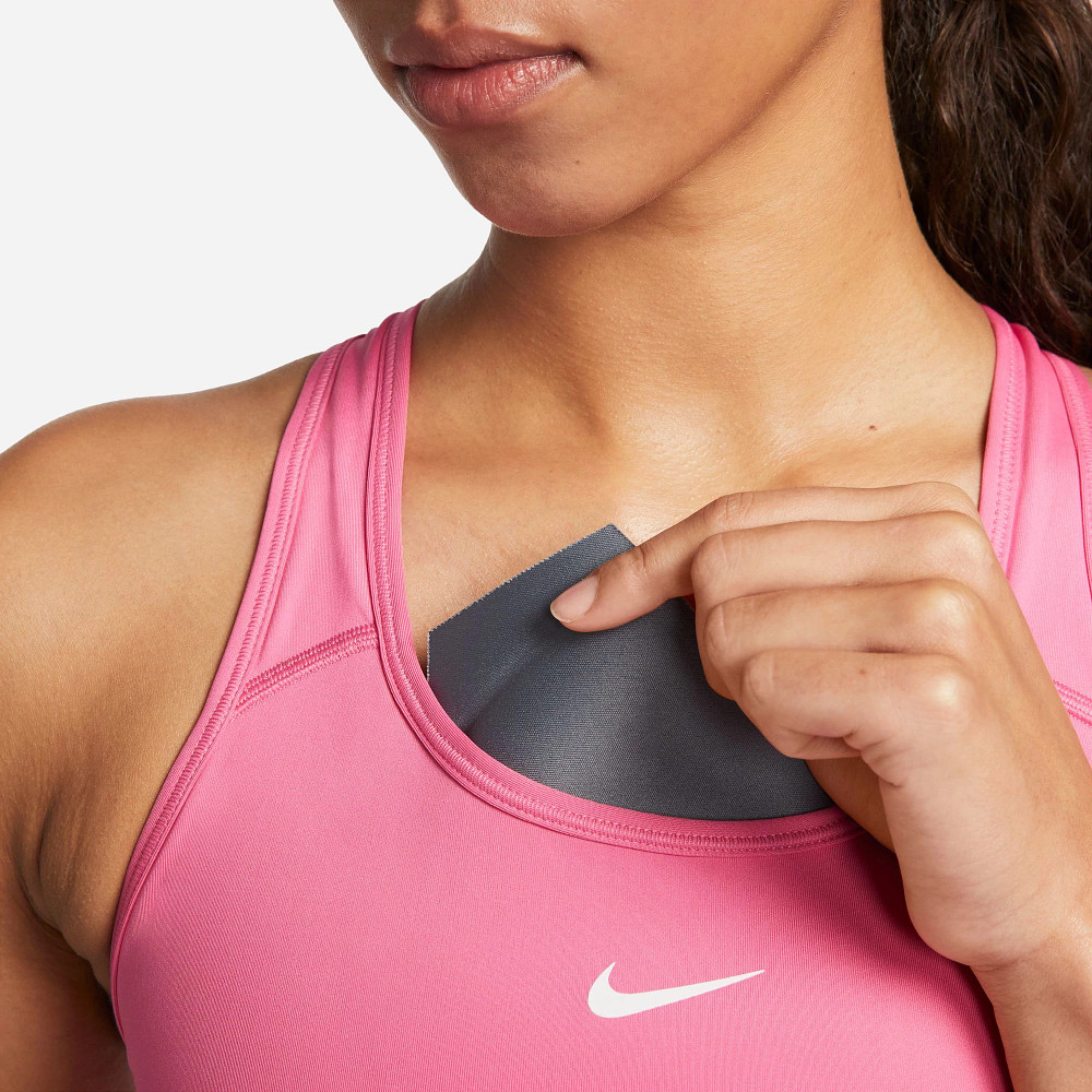 NEW! Nike [S] Women's Swoosh Pocket Padded Sports/Yoga Bra, Black