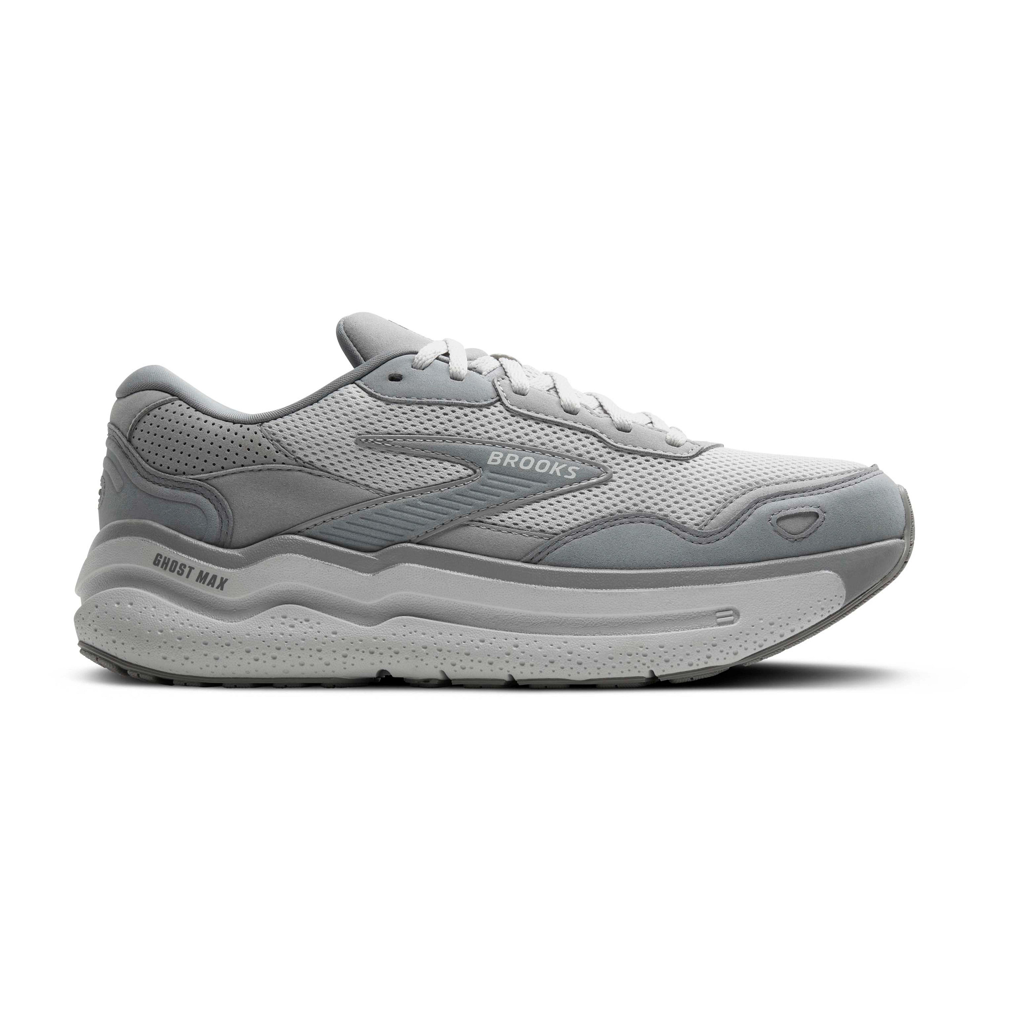 Men's Brooks Ghost Max 2 Suede - Primer Grey / Oyster, Size: 10, Medium | Footwear - Road Runner Sports