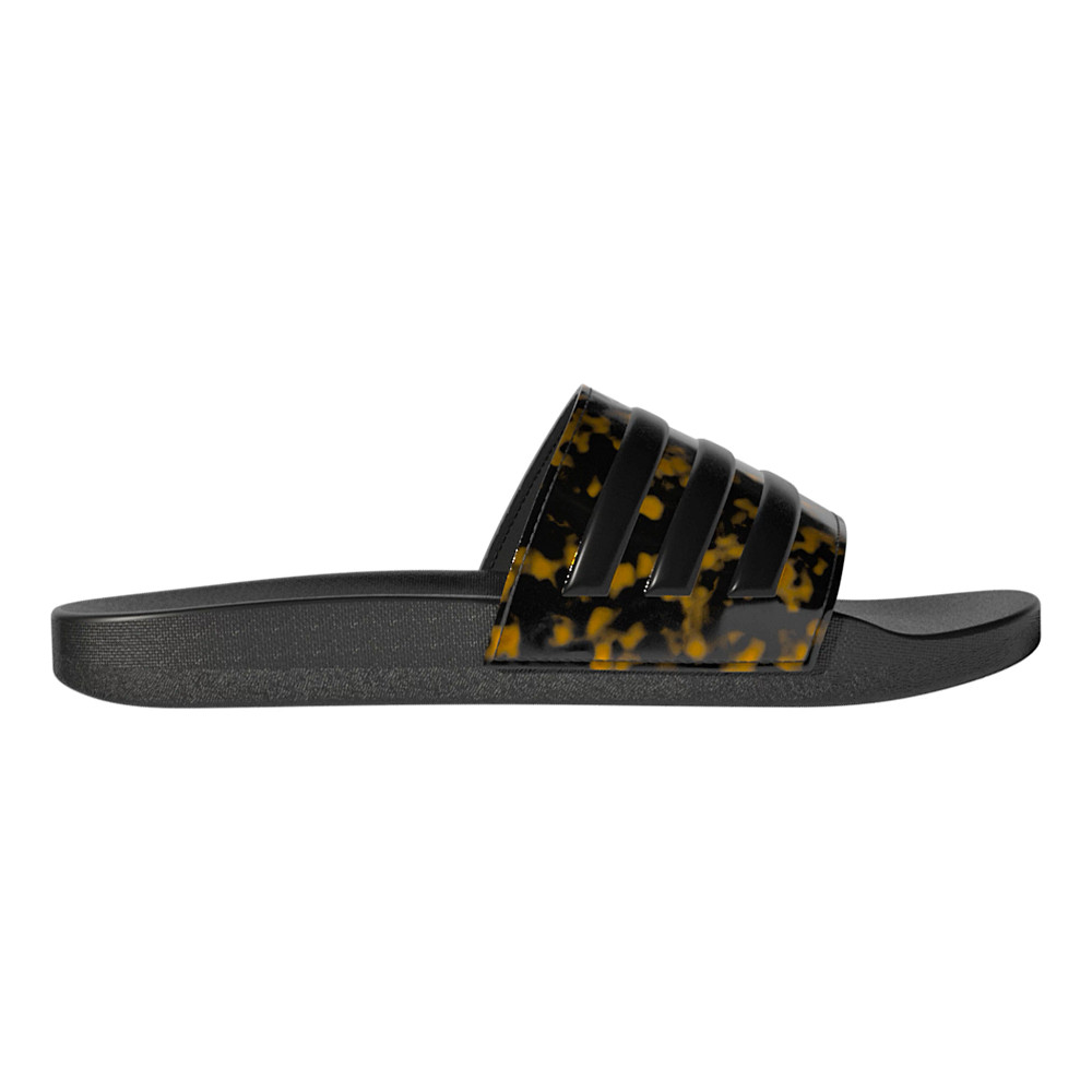 Adidas slides womens sales black and gold