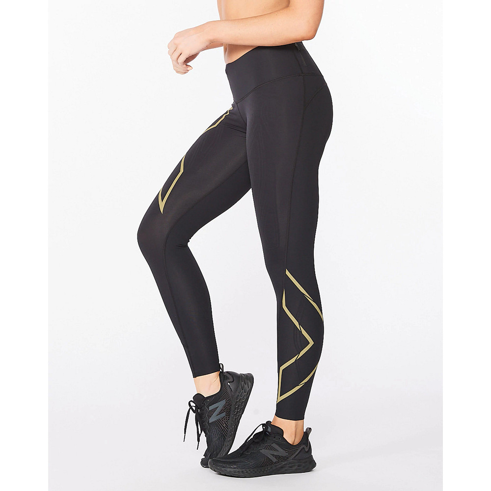 Womens 2XU Light Speed Mid-Rise Compression Full Length Tights