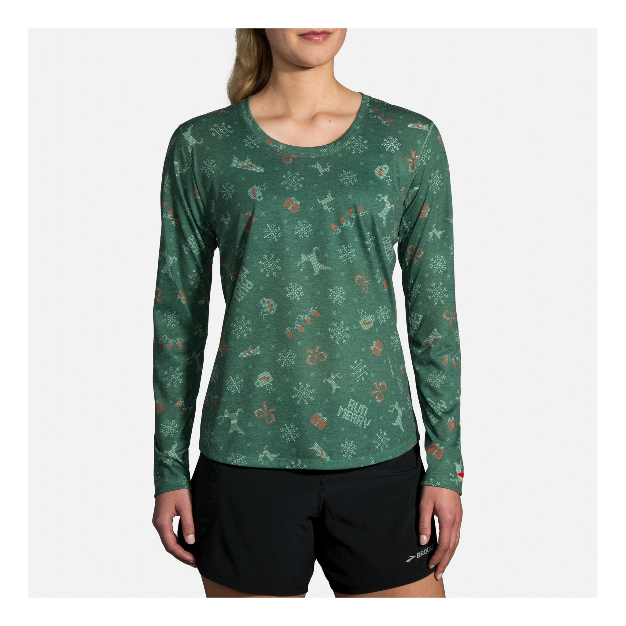 Womens Brooks Ugly Sweater Long Sleeve Technical Tops