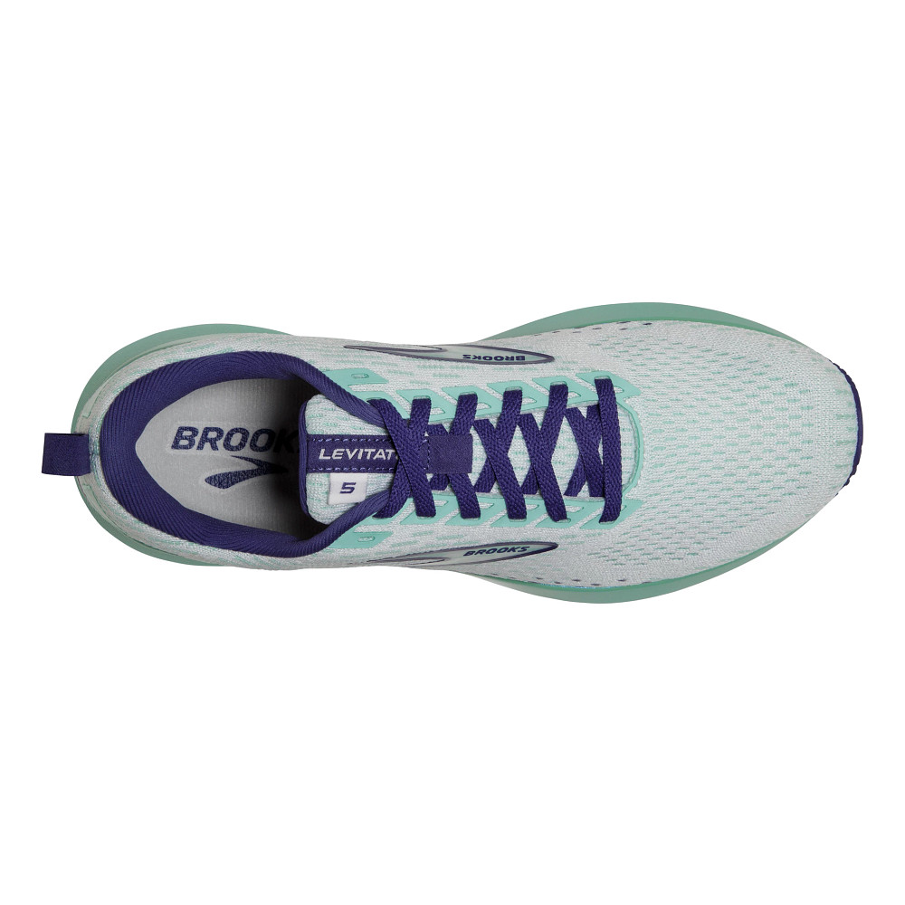 Brooks Men's Levitate GTS 5 Support Running Shoes White Navy Blue