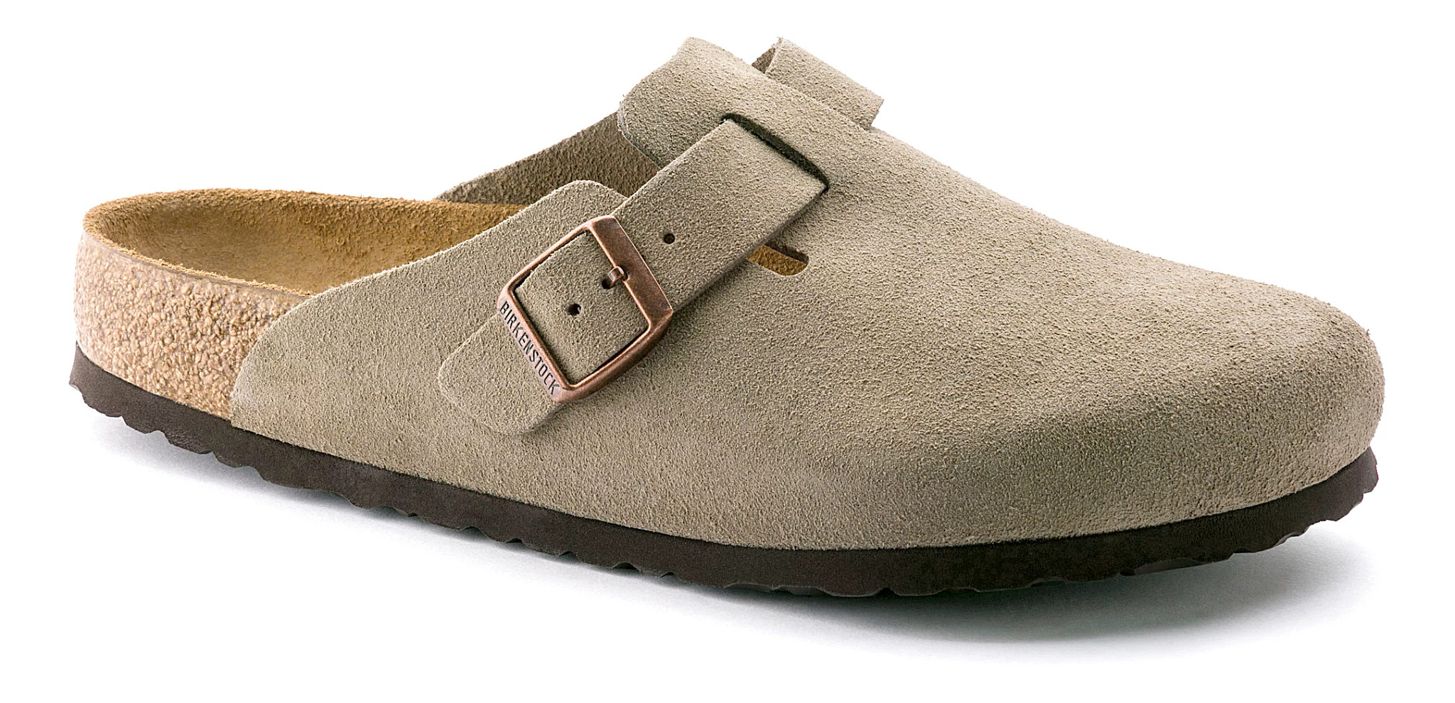 Birkenstock Boston Soft Footbed Suede Leather - Taupe, Size: 11.5, Medium | Footwear - Road Runner Sports