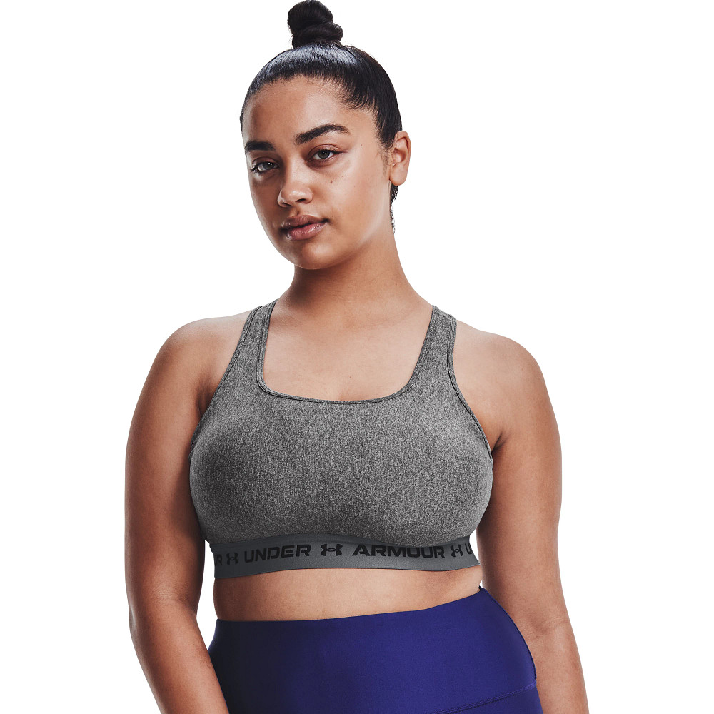 Womens Under Armour Mid Crossback Heather Sports Bras