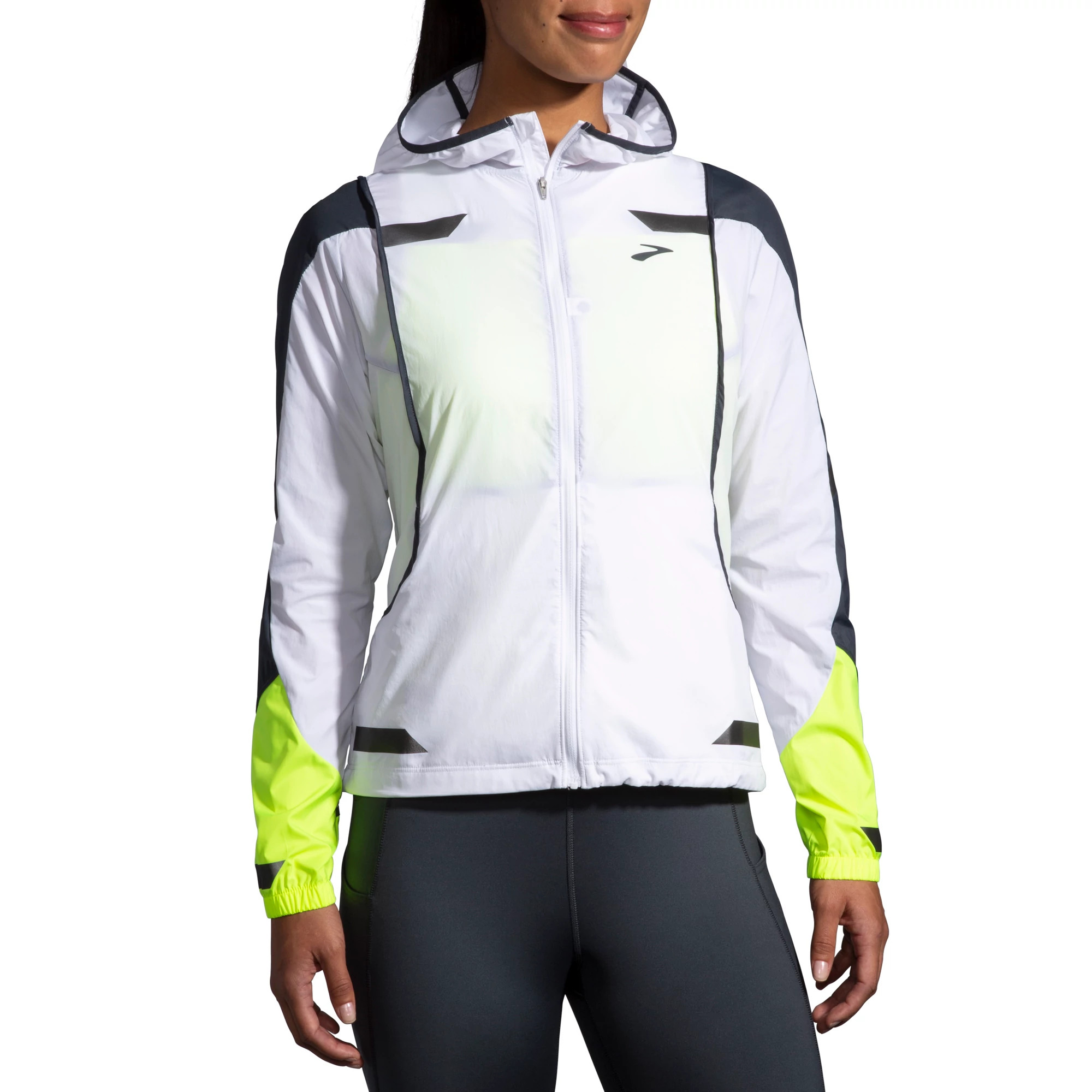 Womens Brooks Run Visible Convertible Rain Jackets