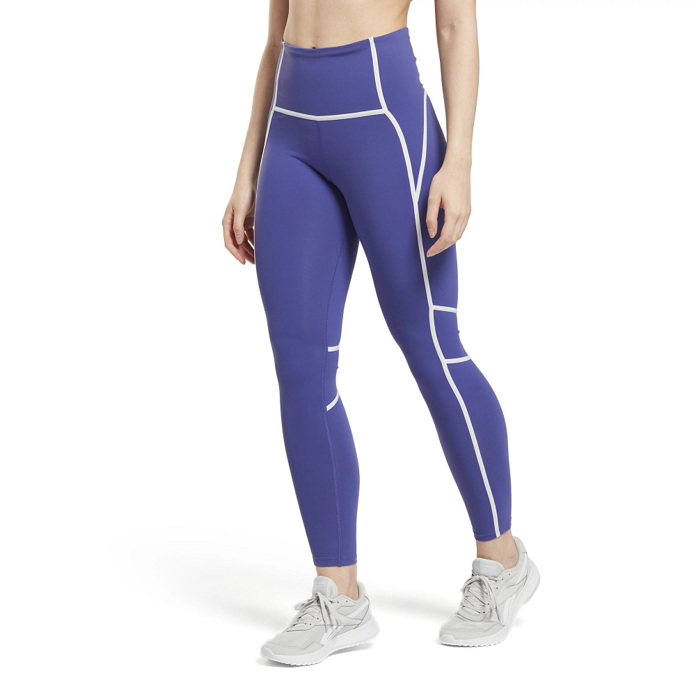 Womens Reebok TS Lux High Reflective Color Block Tights & Leggings