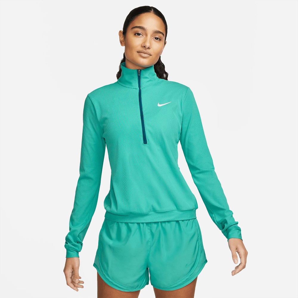lemmer garn Bøde Womens Nike Dri-Fit Element Textural Long Sleeve Half Zip Technical Tops