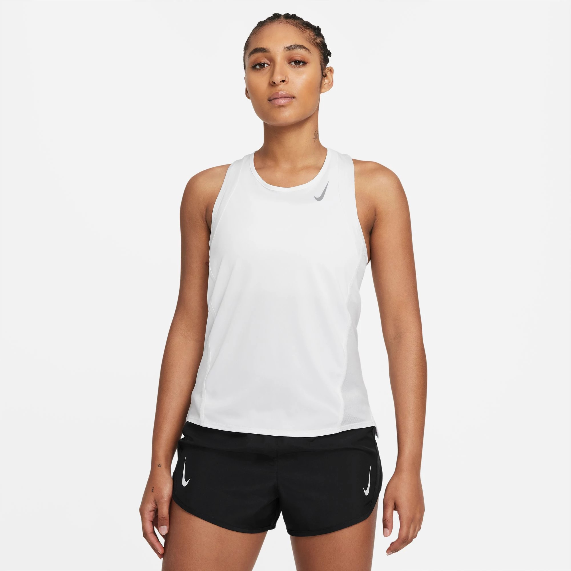 Nike Women's Pro All Over Mesh Training Long Sleeve Top White, L