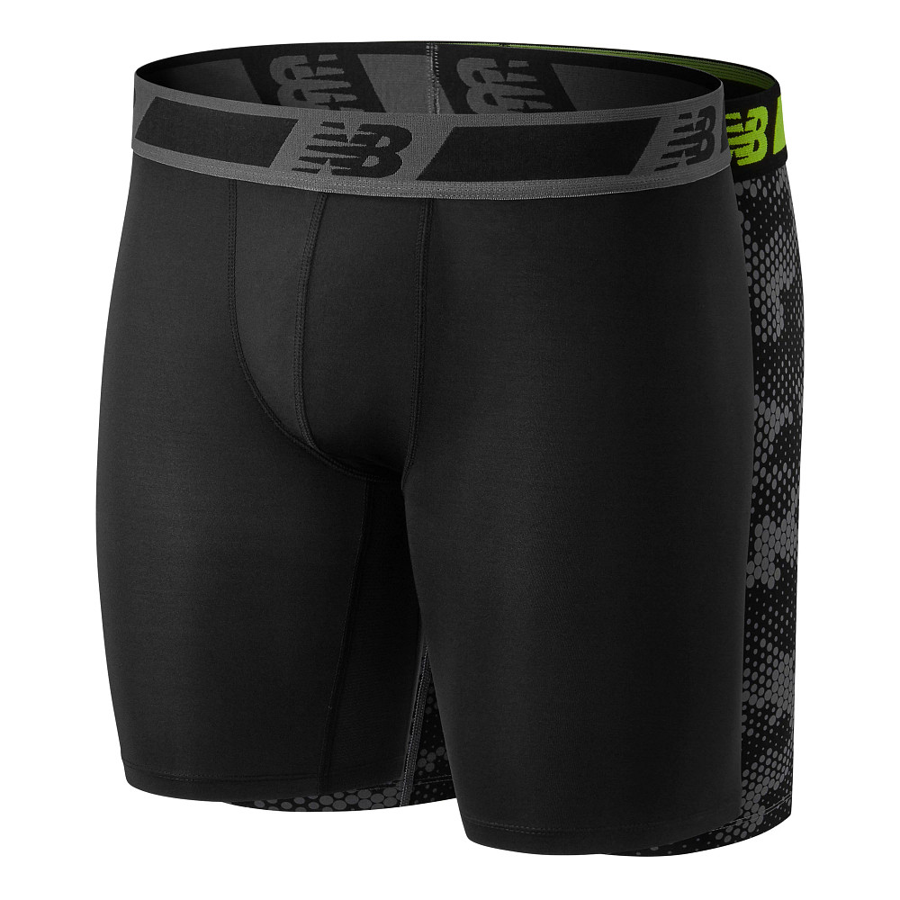 Mens New Balance Dry/Fresh 9-inch - 2 Pack Boxer Brief Underwear Bottoms
