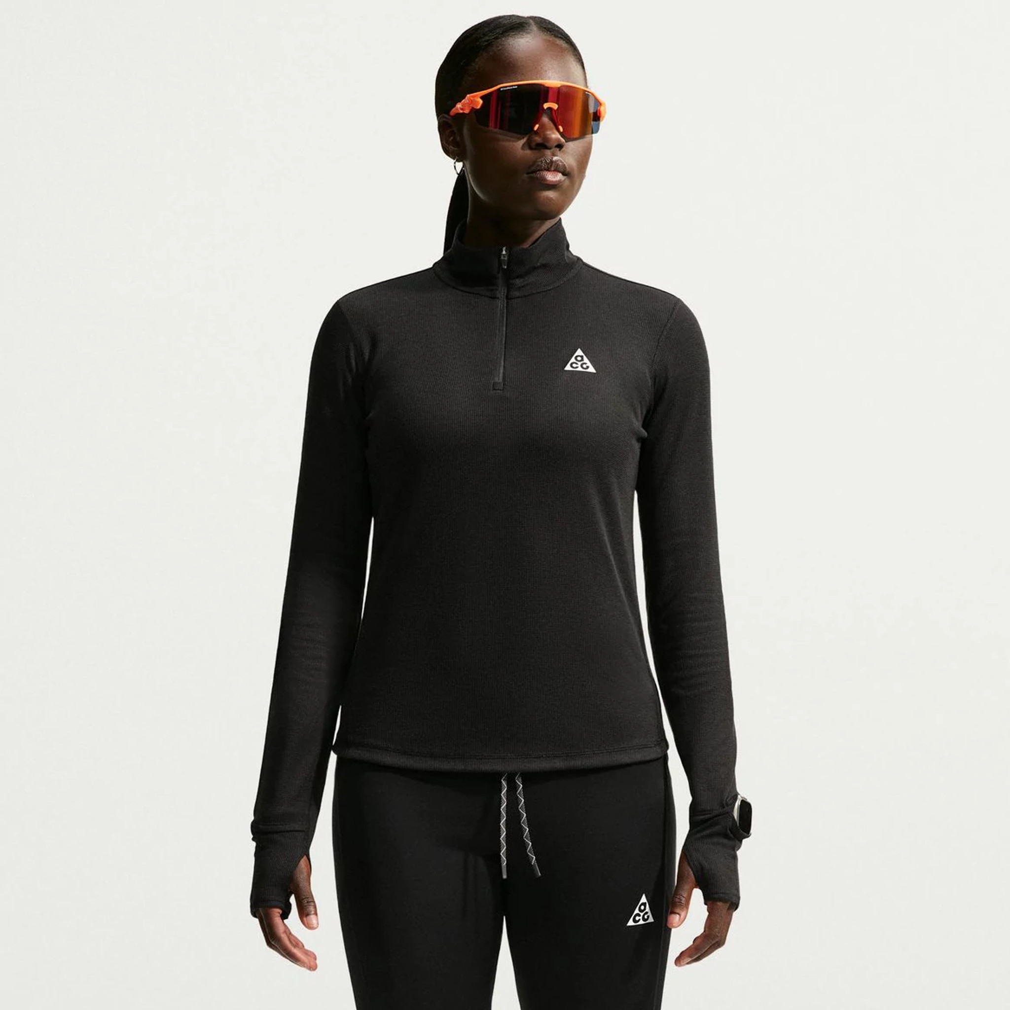 Women's Nike ACG Trail Half-Zip Midlayer - Black, Size: L | Apparel - Road Runner Sports