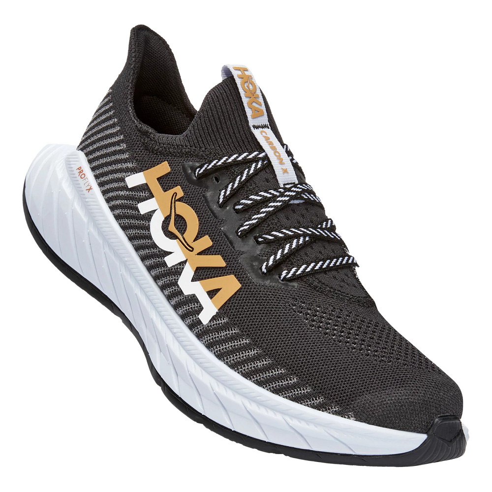 Women's HOKA Carbon x 3 Running Shoes, 11, Black/White