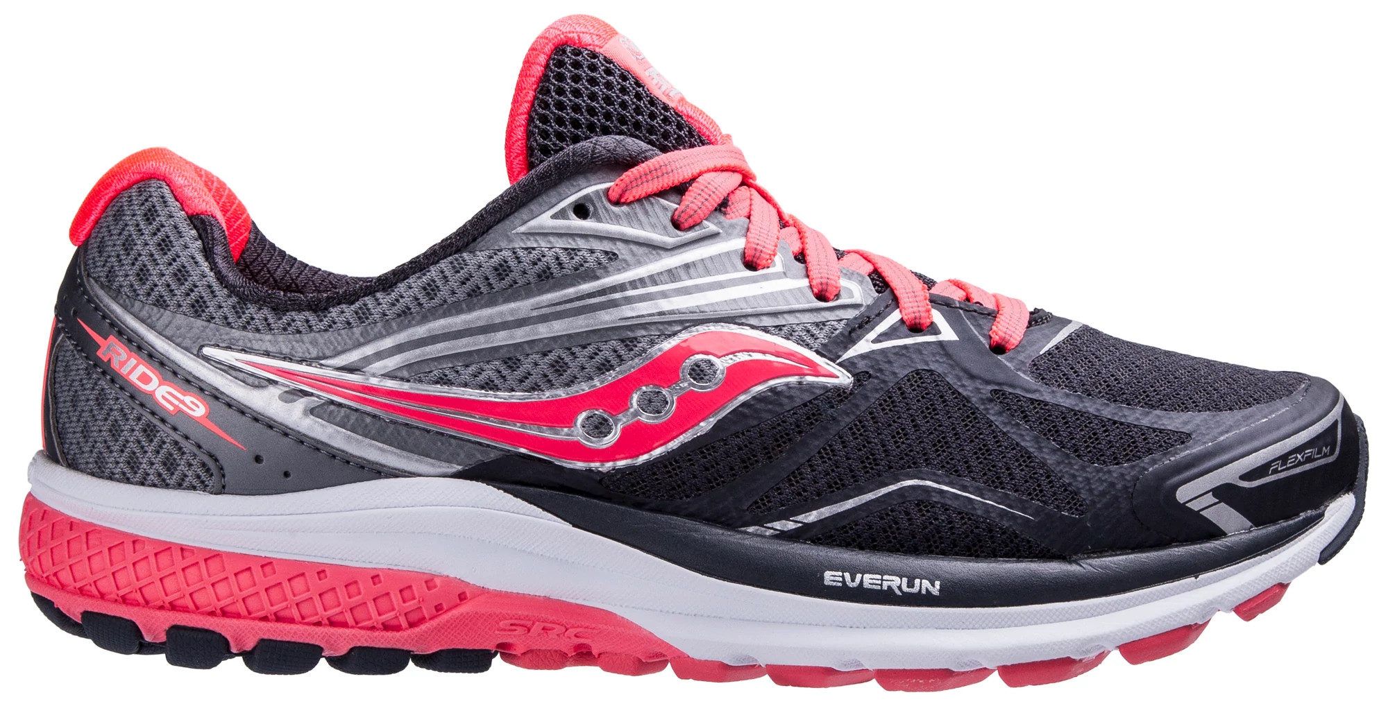 Saucony women's everun ride 9 running 2024 shoes - grey/coral