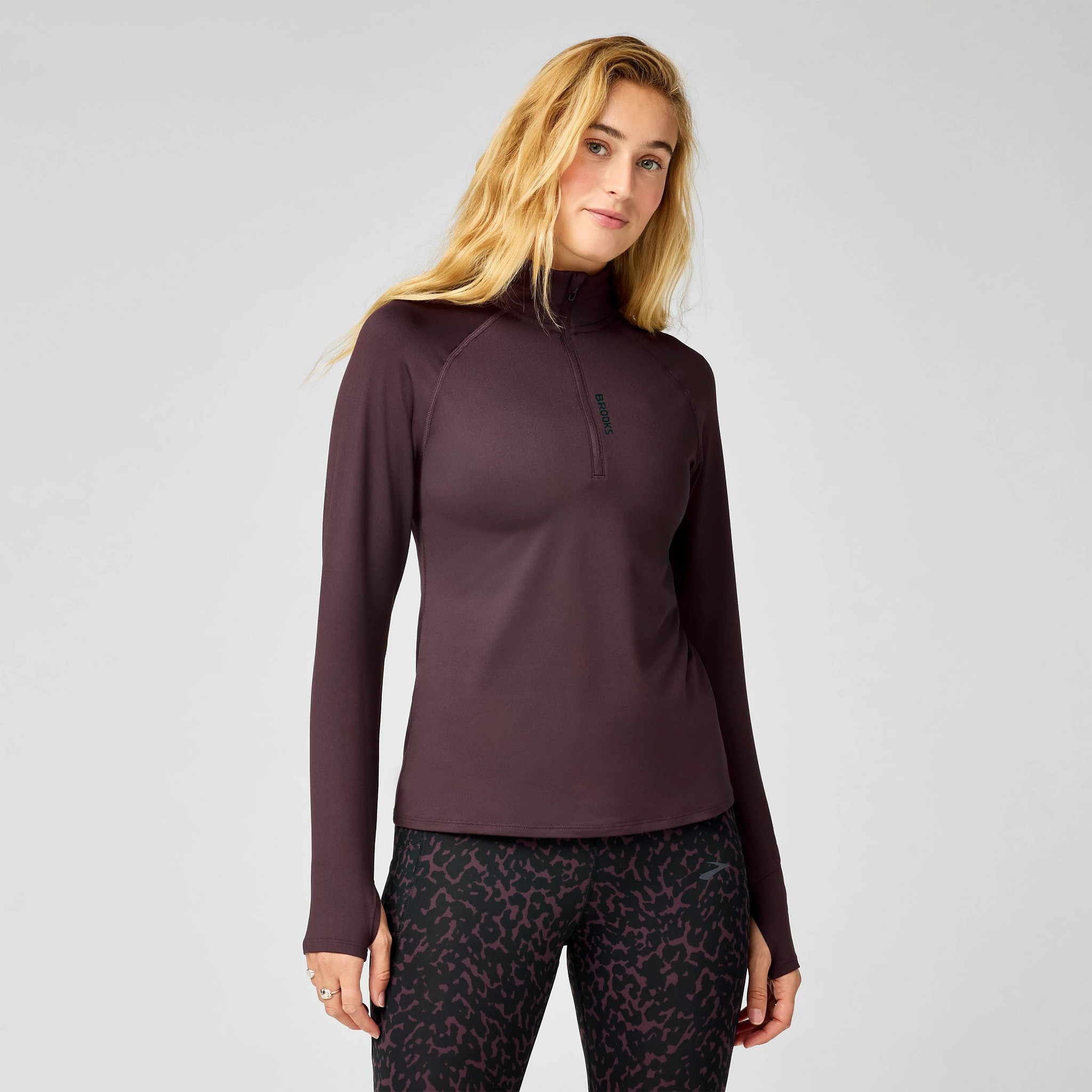 Womens Brooks Dash 1/2-Zip 3.0 Long Sleeve Half Zip Technical Tops