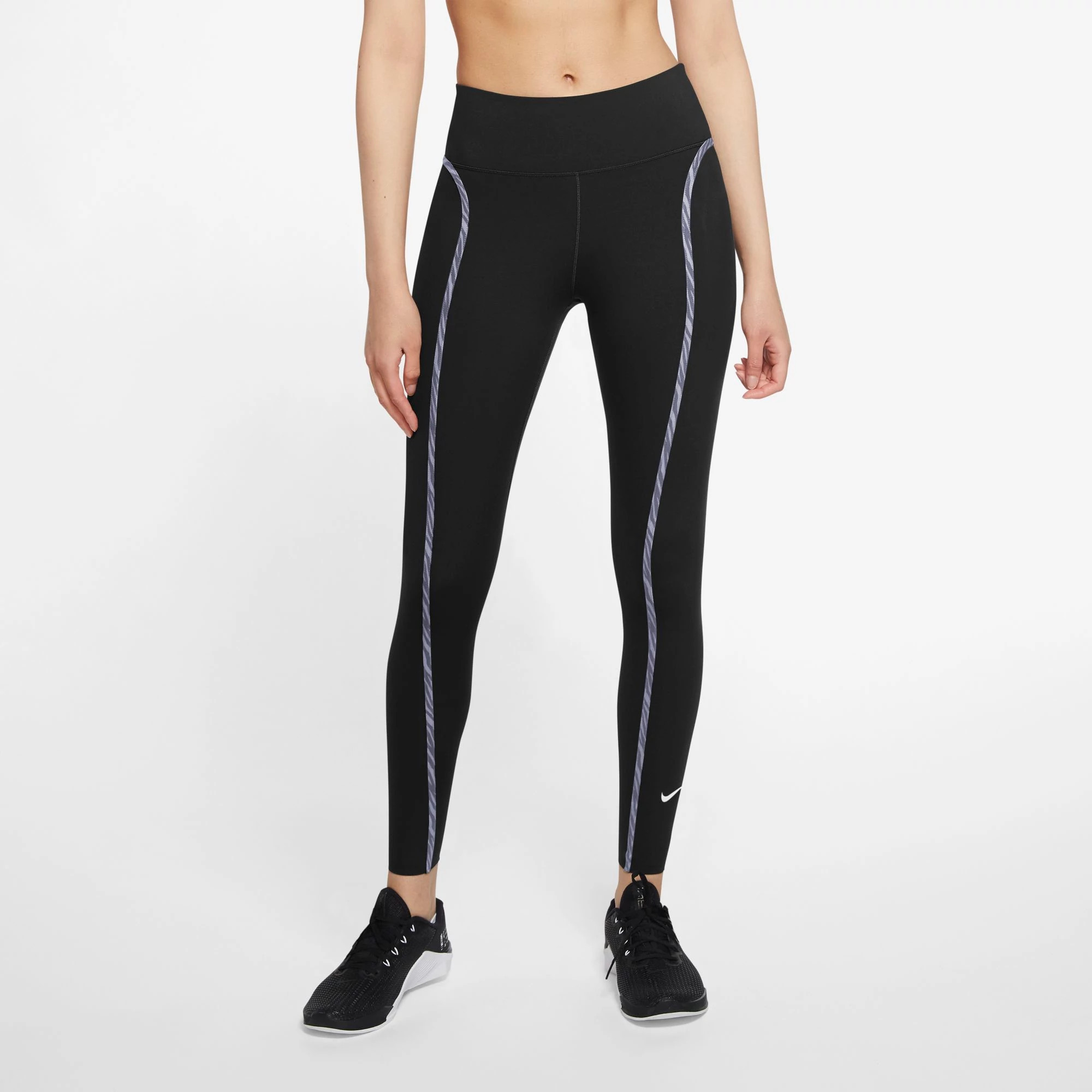 Nike Women's One Luxe Icon Clash Training Leggings (Dark Raisin/Black,  X-Small)