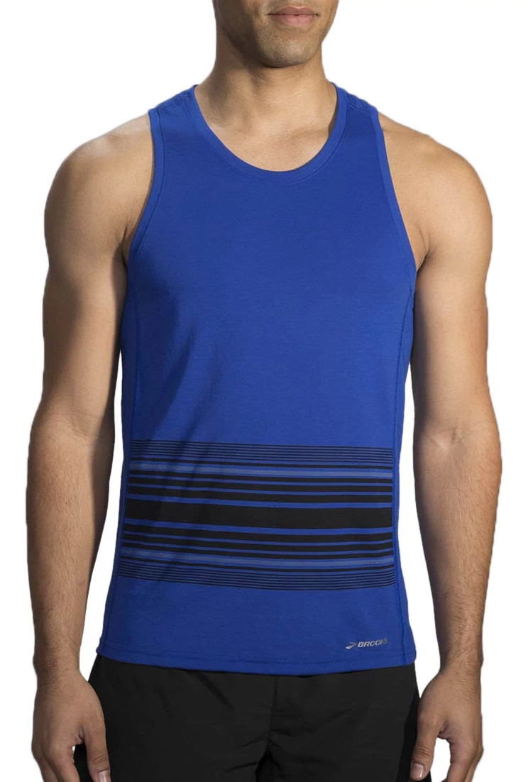 Mens Brooks Distance Printed Tank Sleeveless & Tank Technical Tops