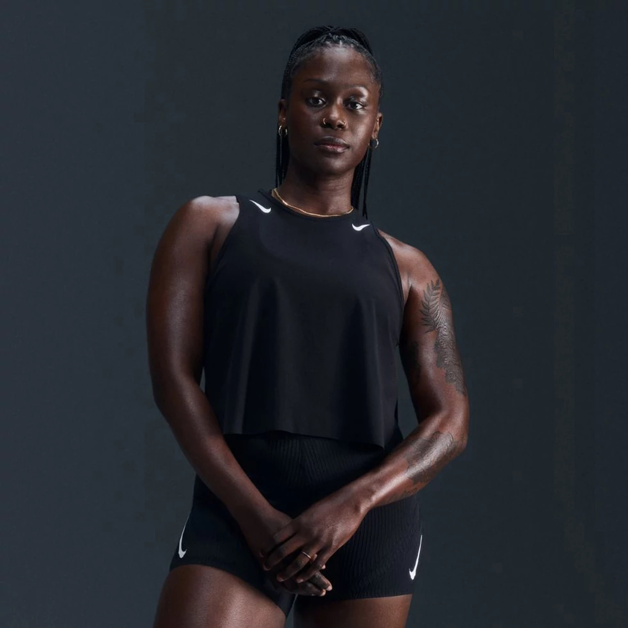 Women's Nike Aeroswift Dri-FIT ADV Crop Tank - Black, Size: L | Apparel - Road Runner Sports