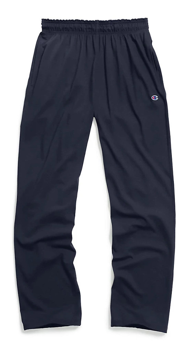 Champion Men's Authentic Open Bottom Jersey Pant, Small - Black at