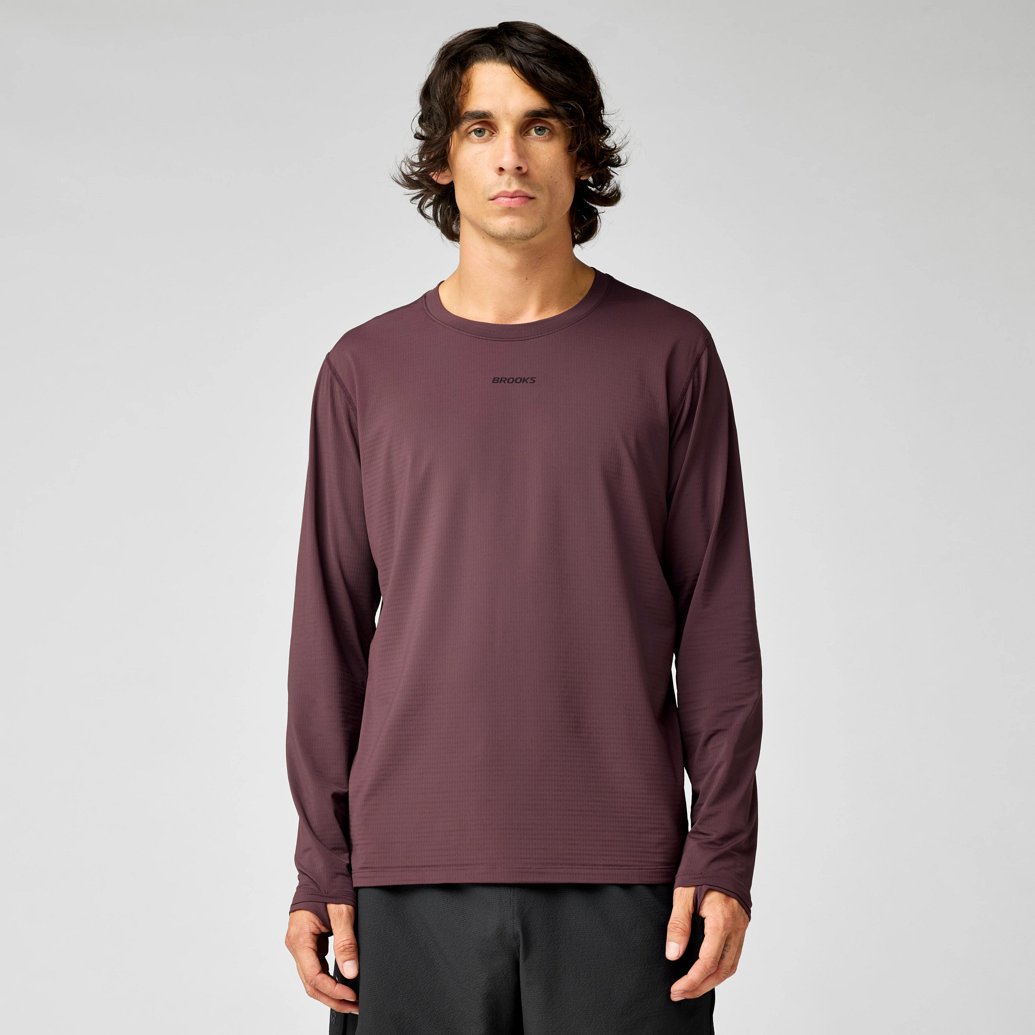 Men's Brooks Movement Long Sleeve - Cocoa, Size: L | Apparel - Road Runner Sports