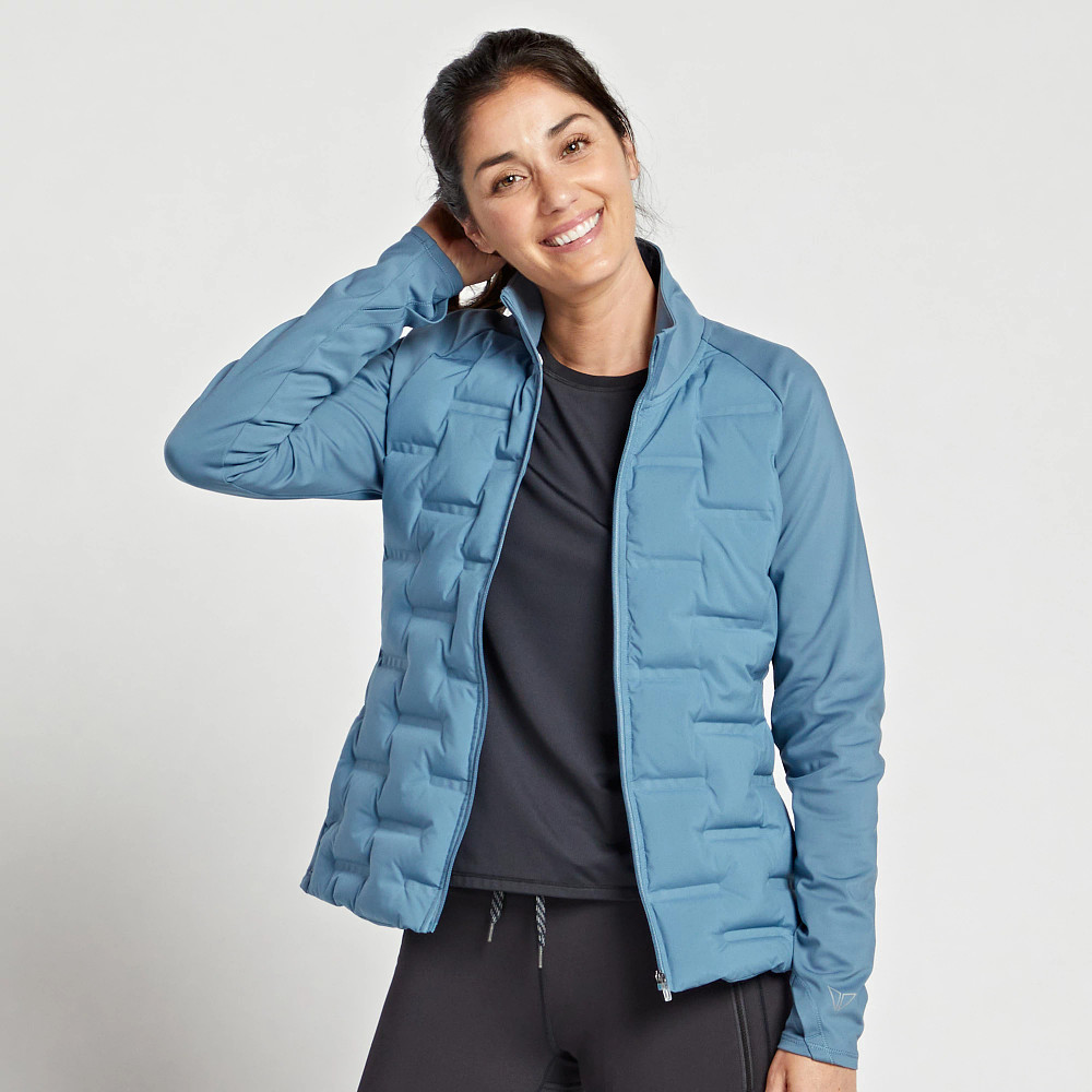 Womens Korsa Aero Fill Run 2.0 Cold Weather Jackets Muted Teal Size L Apparel Road Runner Sports