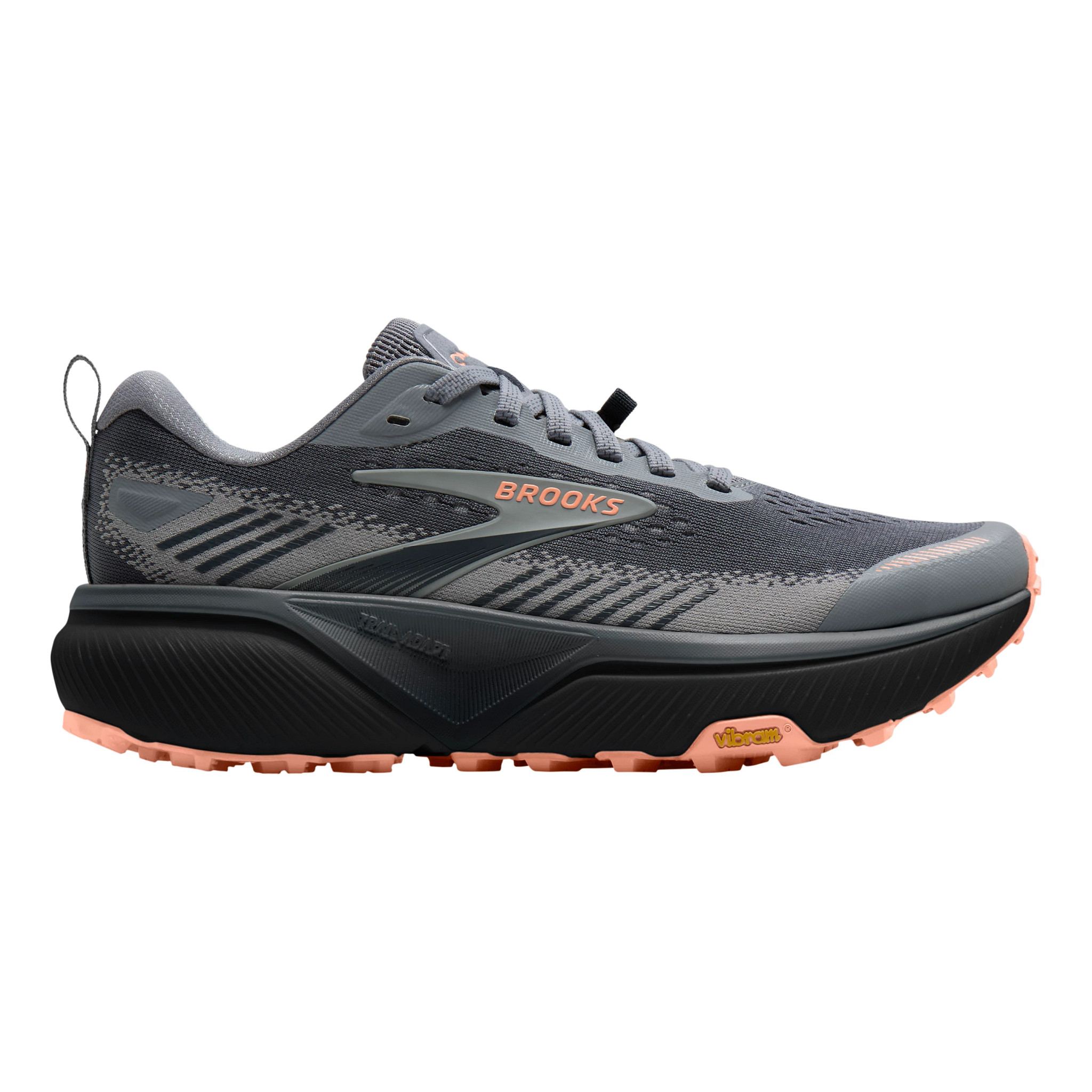 Women's Brooks Cascadia 20 - Grey / Peach, Size: 10, Medium | Footwear - Road Runner Sports