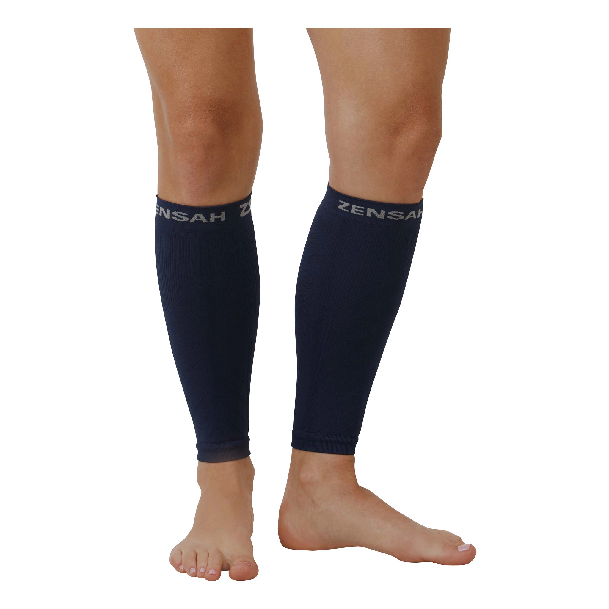 Zensah Compression Leg Sleeves - Navy, Size: L/XL | Accessories - Road Runner Sports