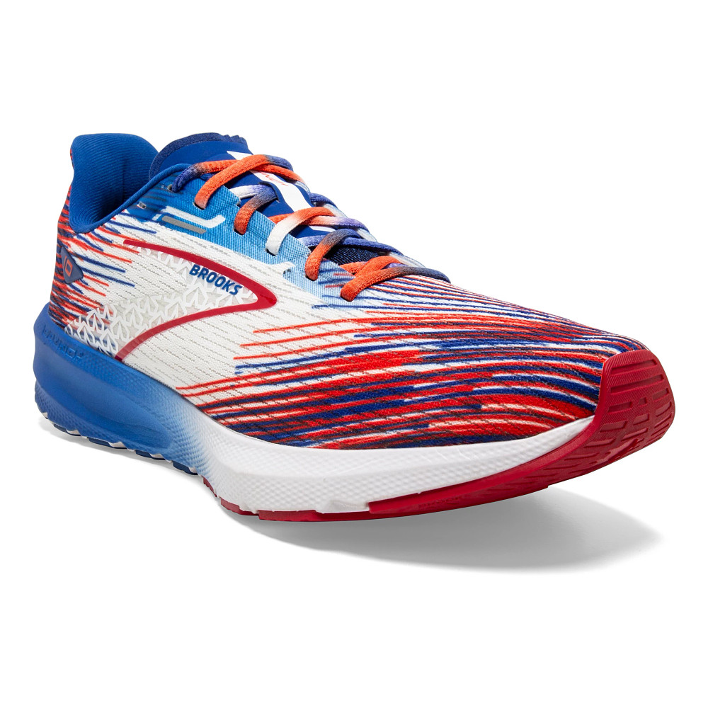 Red white blue running shoes on sale