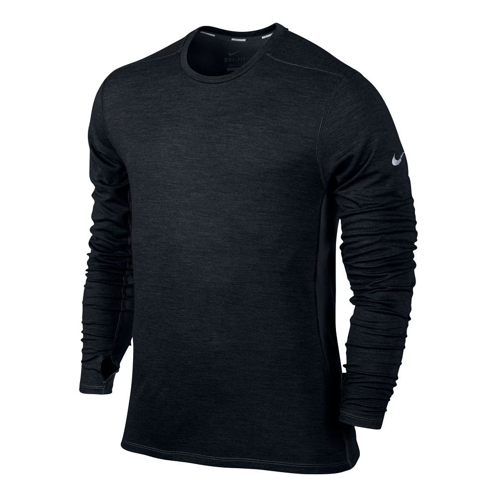 Mens Nike Dri-Fit Wool Crew Long Sleeve No Zip Technical Tops