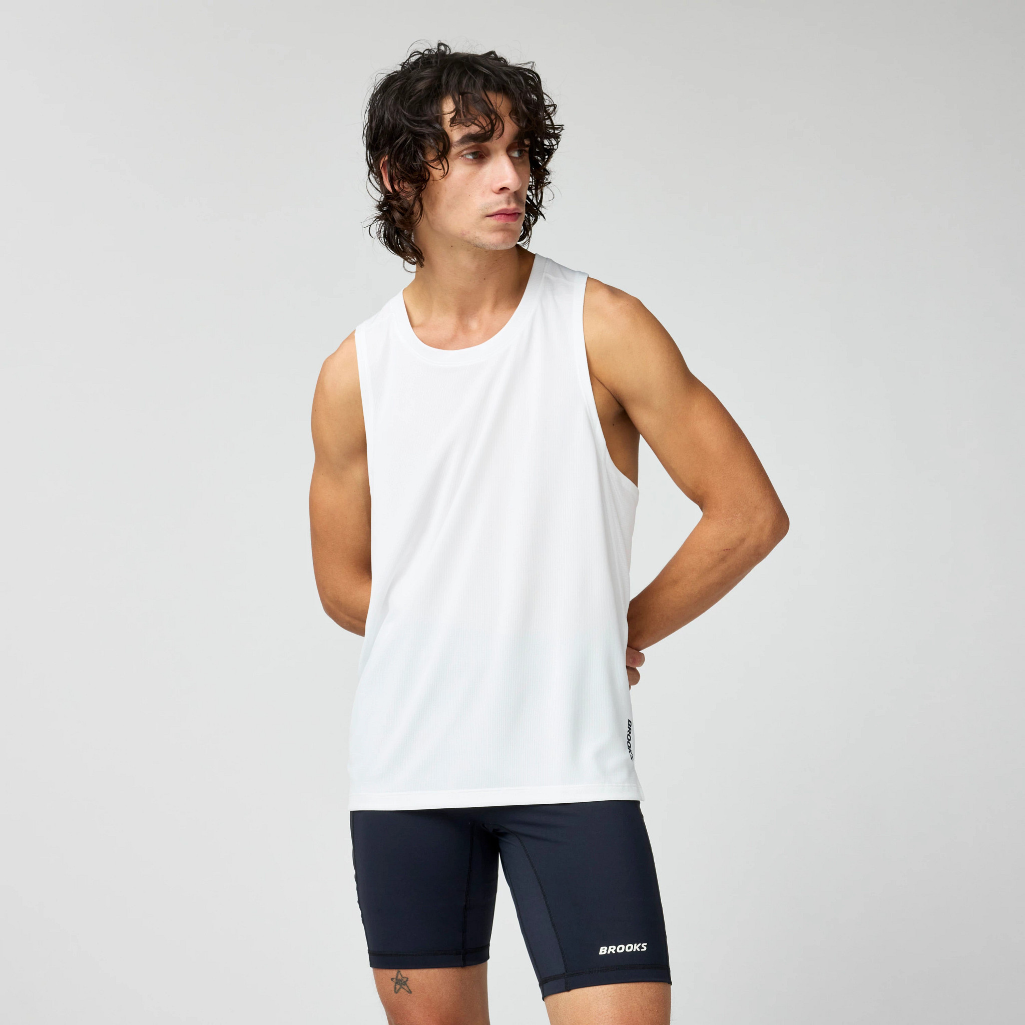 Men's Brooks Dash Singlet - White, Size: L | Apparel - Road Runner Sports