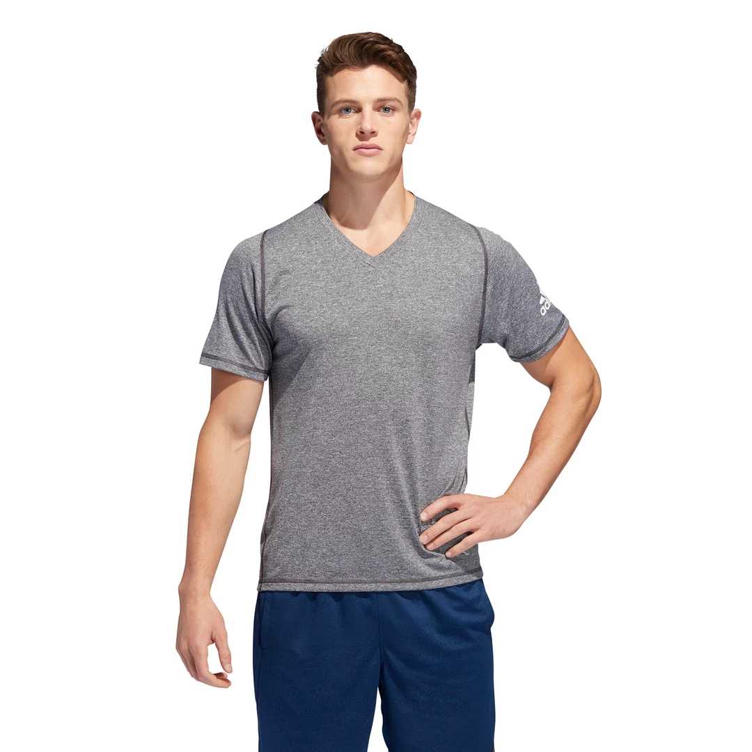 Mens Adidas Freelift Sport Ultimate Heather V Neck Short Sleeve ...