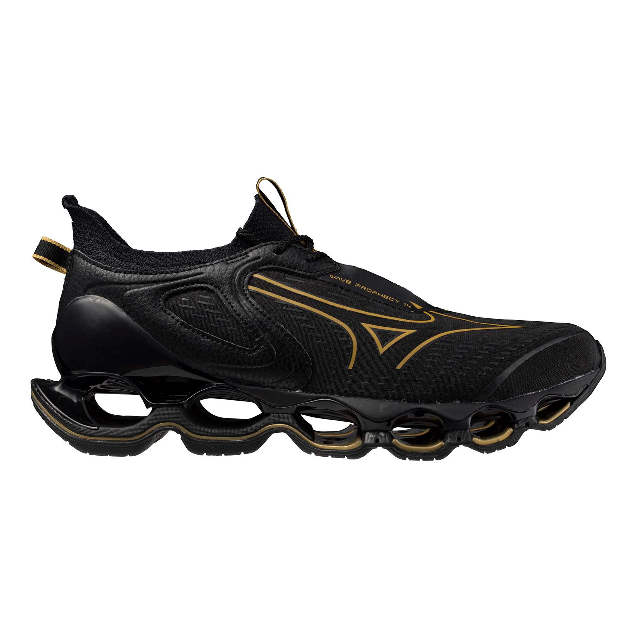 Mizuno Men's Mizuno Wave Prophecy 14 - Black / Gold, Size: 10, Medium | Footwear - Road Runner Sports - $249.95 at Road Runner Sports