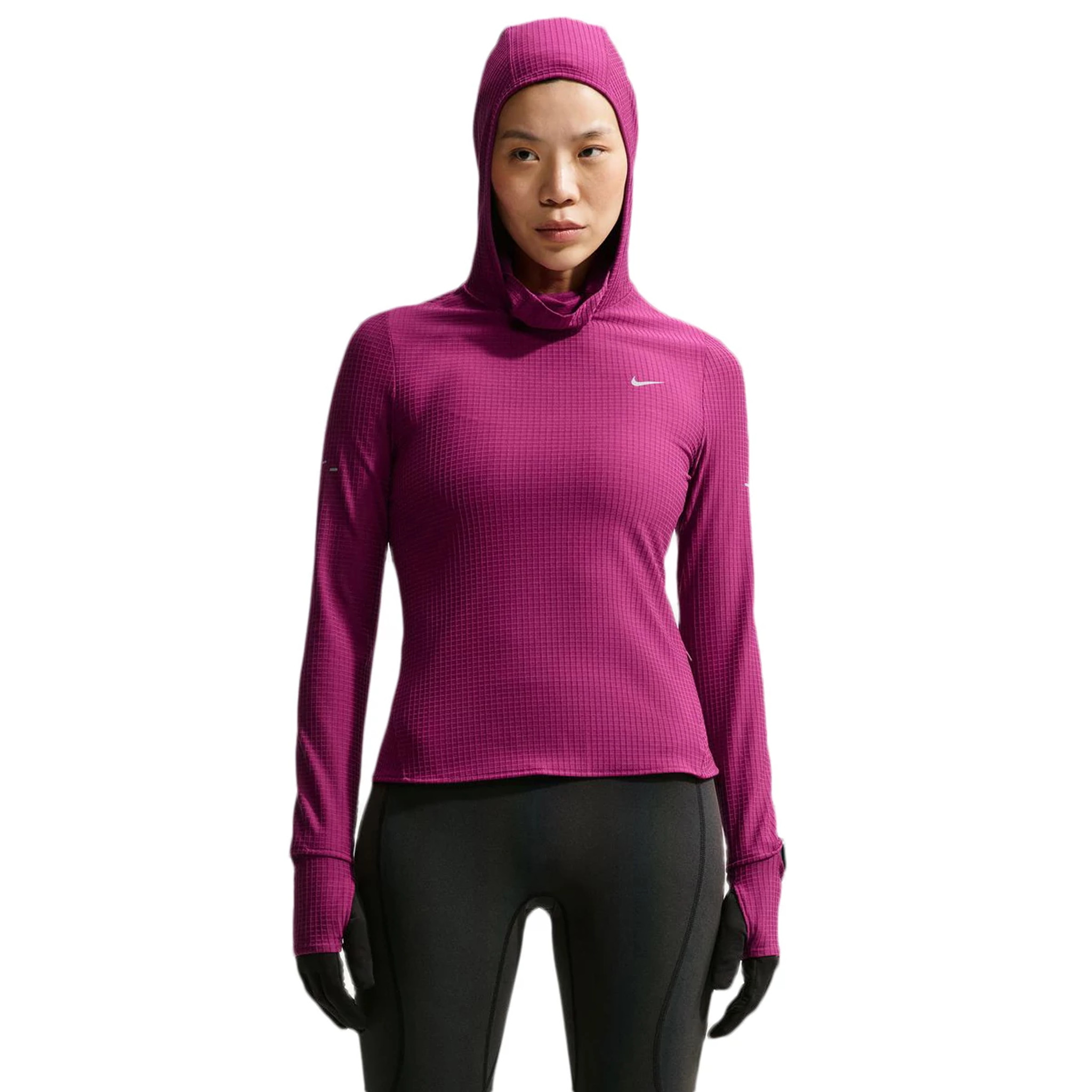 Women's Nike Swift Therma-Fit Hooded Long Sleeve Top - True Berry, Size: L | Apparel - Road Runner Sports