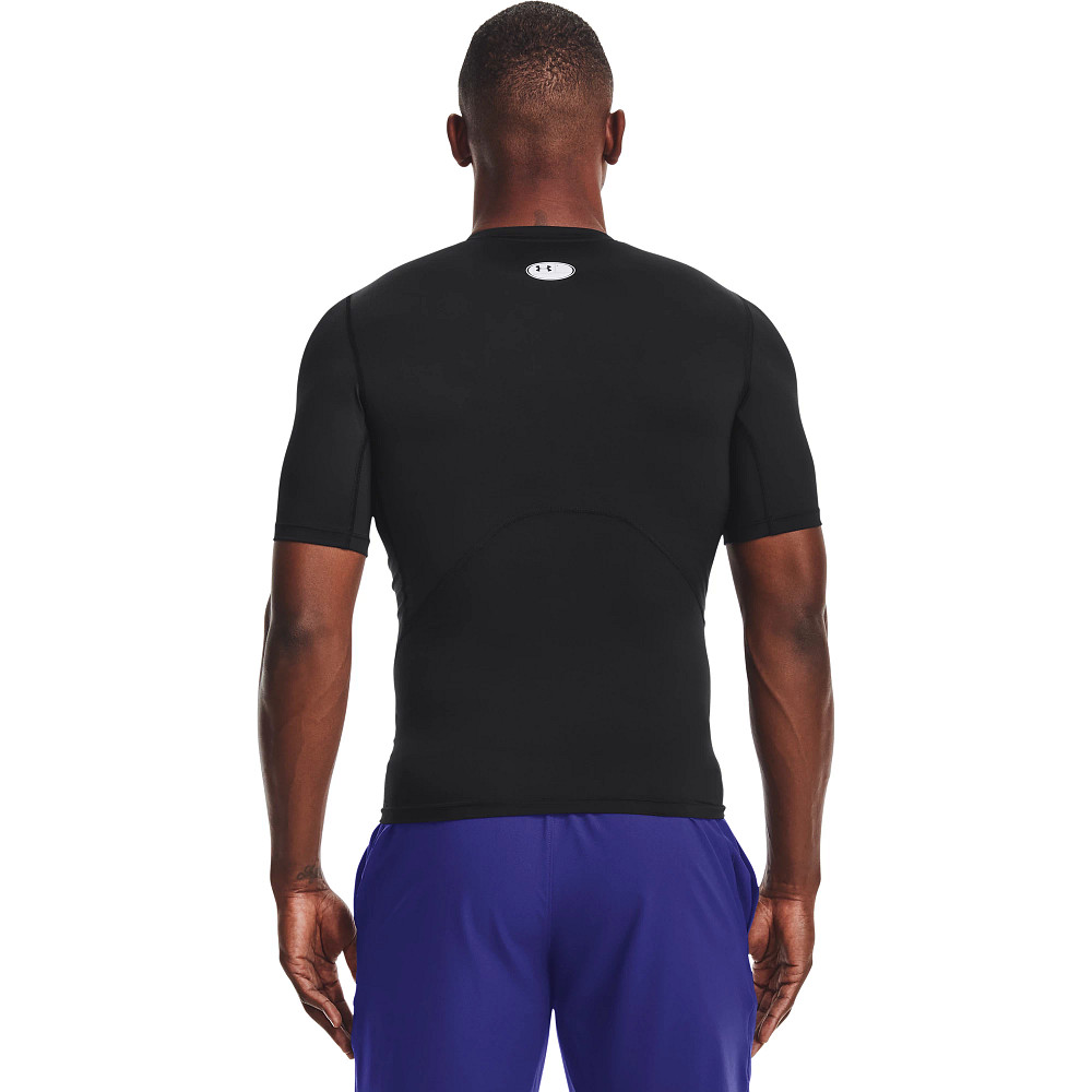 HeatGear Armour Compression Short Sleeve Shirt Carbon Heather/Black S by  Under Armour