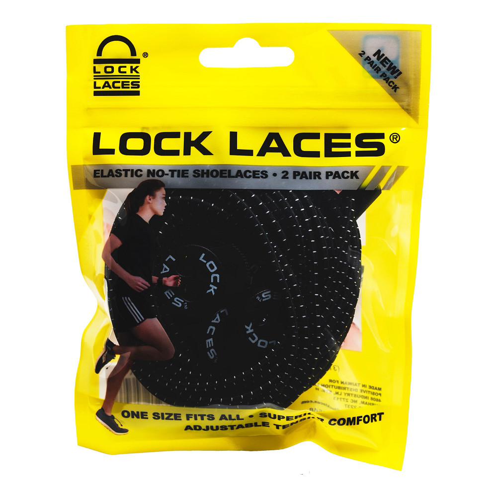  Lock Laces Reflective 2-Pack (Elastic No Tie Shoelaces