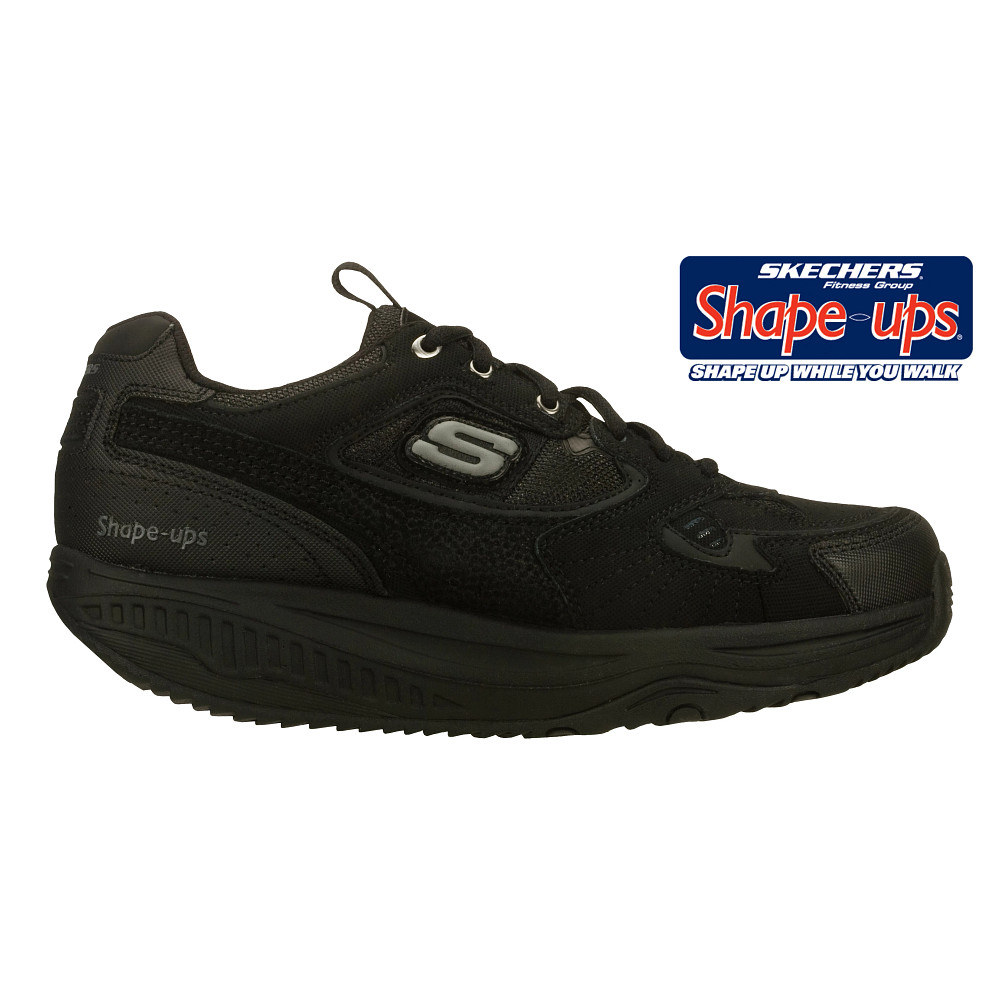 Skechers shape ups mens on sale black