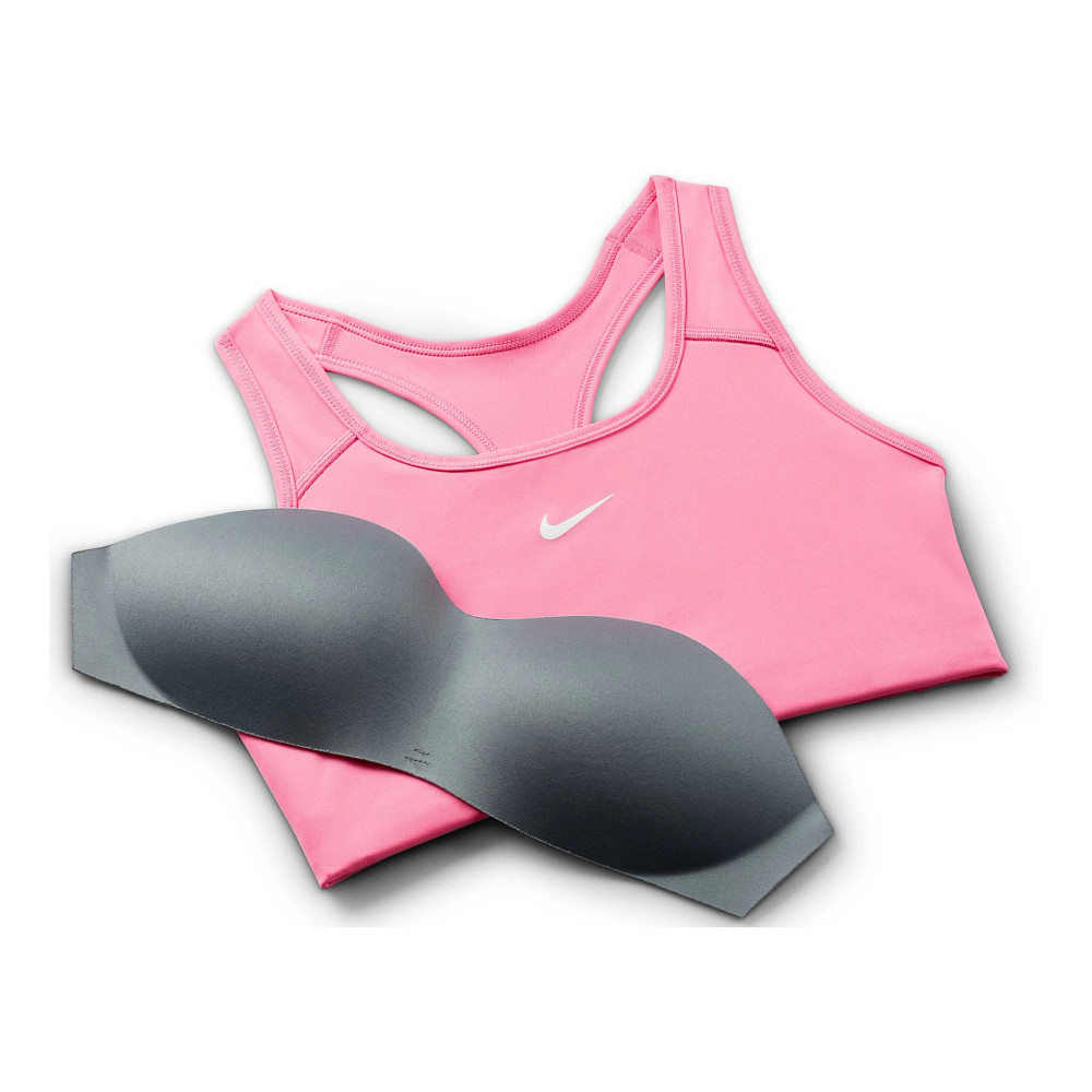 Nike CJ0698 Swoosh Pocket Padded Sports Bra Brown/Pink ( XS )