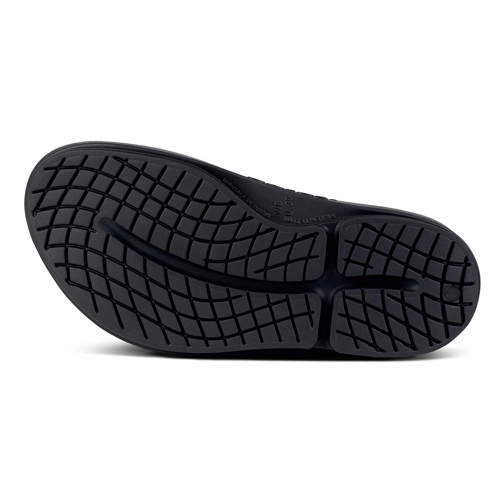 靴 OOMEGA OOAHH LUXE - BLACK SPARKLE 28cm Women's OOmega OOahh Stacked Sandal - Black Sparkle – OOFOS