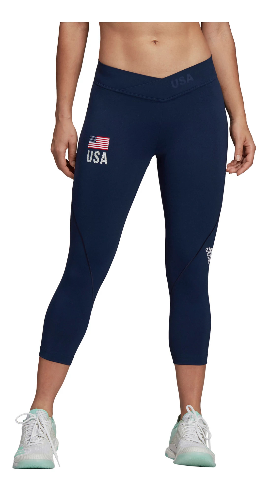 Womens Adidas USA Volleyball Alphaskin 3/4 Capris Tights