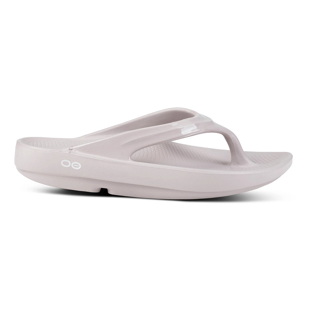 White 2025 oofos sandals