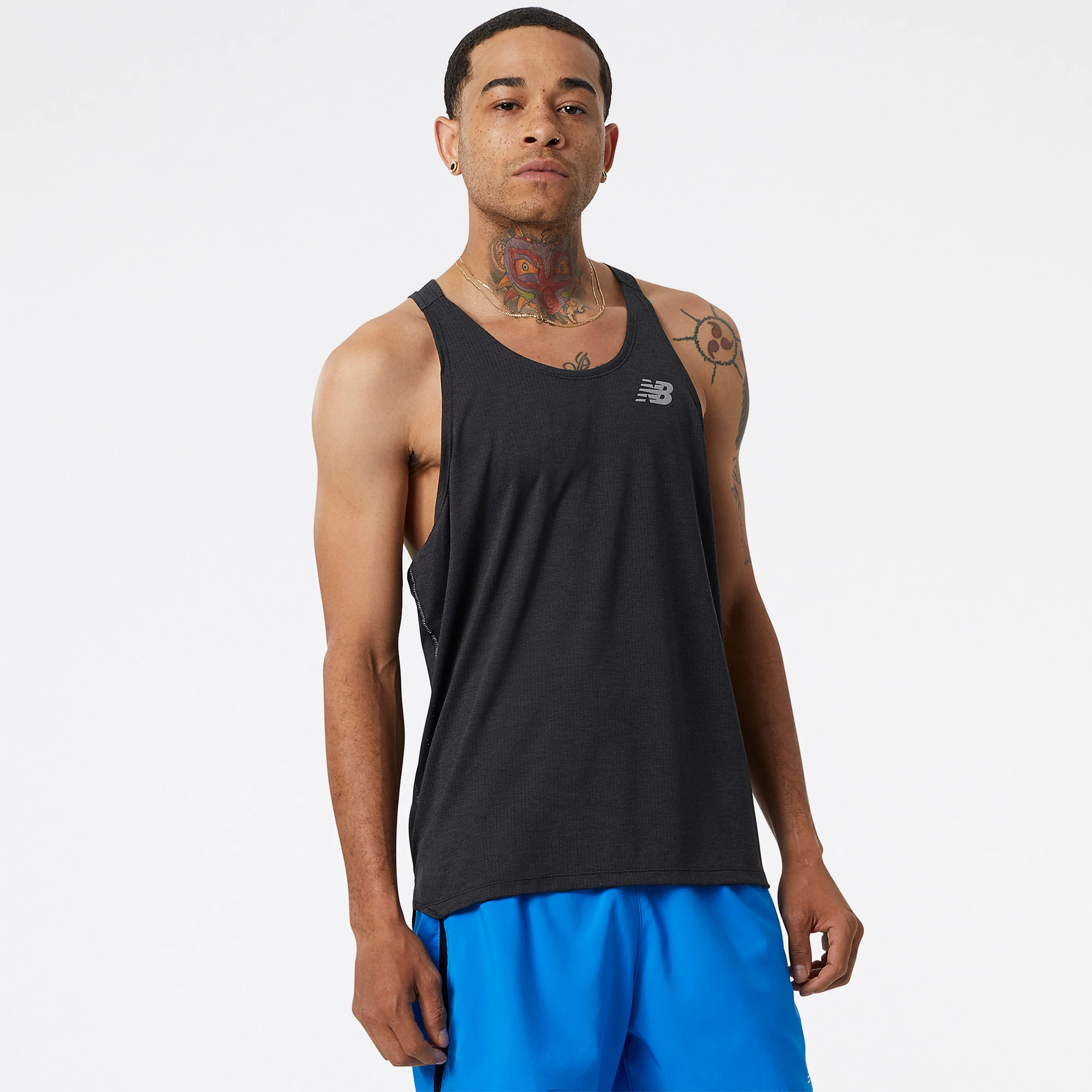 Mens New Balance Impact Run Singlet Tanks Technical Tops