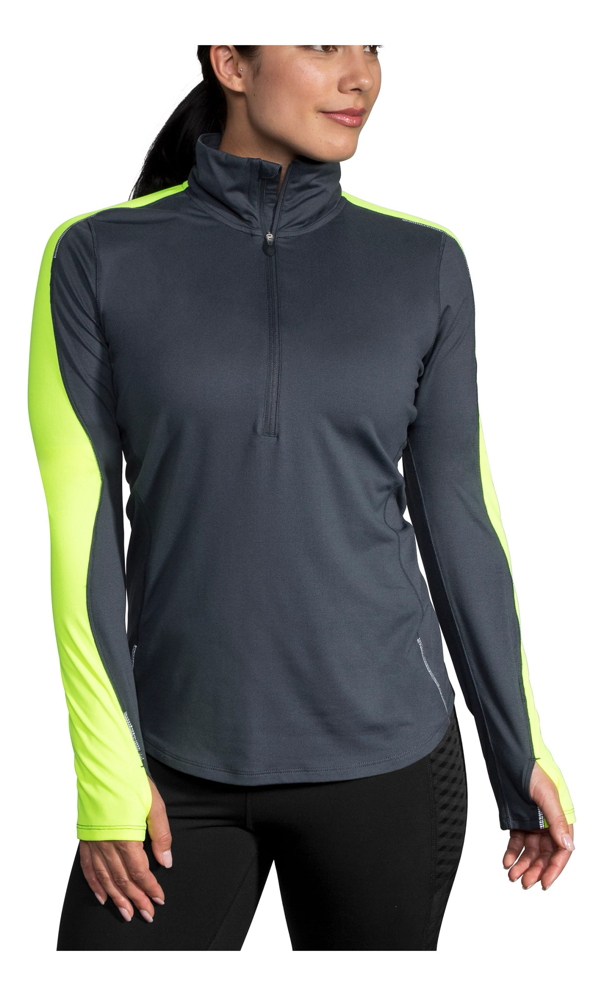 Womens Brooks Nightlife Half-Zips & Hoodies Technical Tops